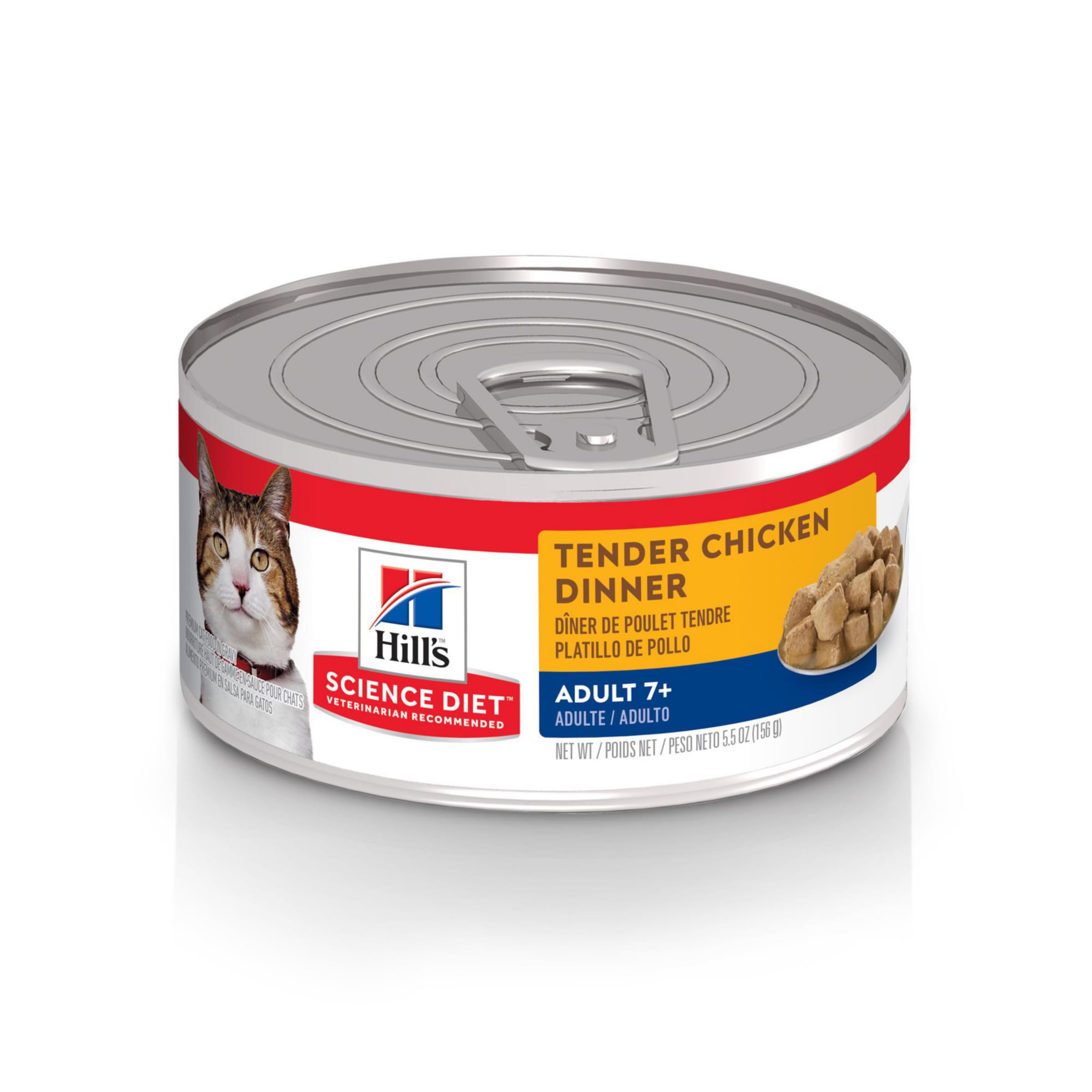 Hills Science Diet Adult 7+, Senior Adult 7+ Premium Nutrition, Wet Cat Food, Chicken Stew, 5 oz Can, Case of 24