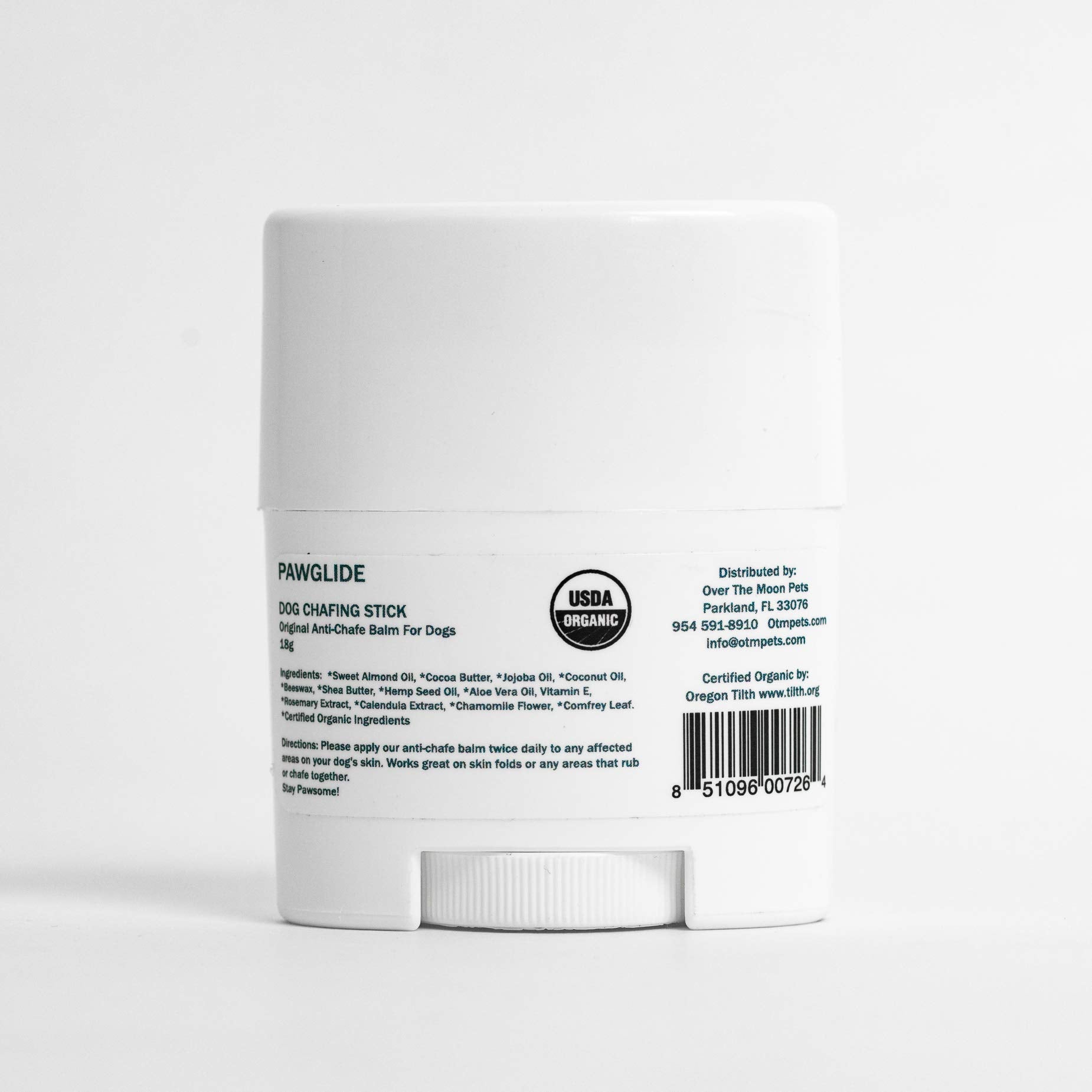 Pawglide By Over The Moon Pets, Dog Chafing Stick And Paw Protector, Made In Usa, All Natural And Organic 18G, Natural Dog Sunscreen, Paw Balm, Paw Protection Against Heat, Pavement, Sand, Dirt, Snow,
