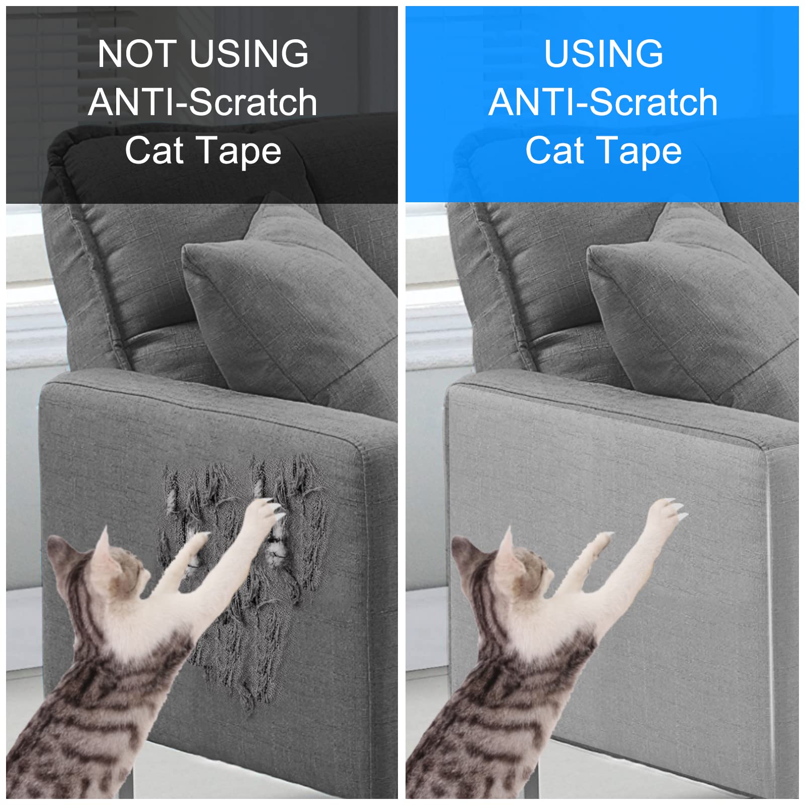 Furniture Protectors From Cats Couch Corner Protector For Anti Cats Scratch Protectors Deterrent For Furniture Tape Xl - 12 Pack