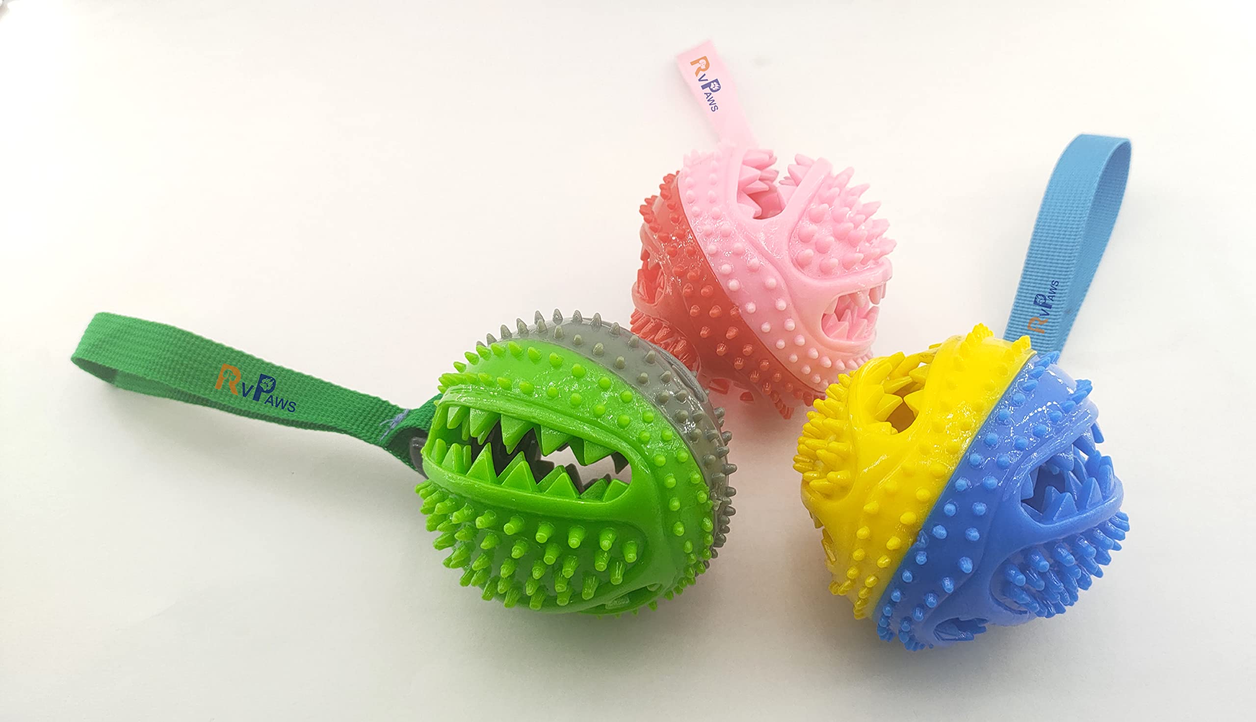 Rvpaws Pet Non Toxic Bite Resistant Toy Ball For Pet Dogs Puppy Cat, Dog Food Treat Feeder Tooth Cleaning Ball, Dog Pet Chew Too