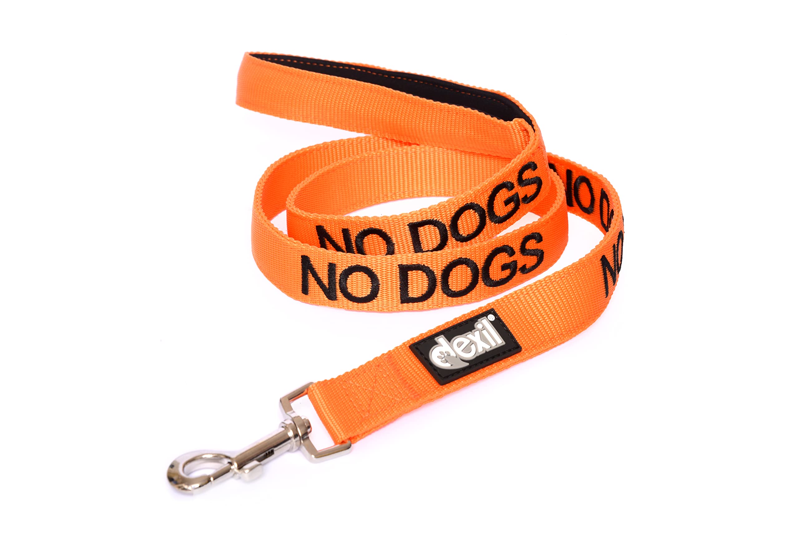 No Dogs (Not Good With Other Dogs) Orange Warning Dog Colour Coded Padded Personalised 1.2M 4Ft Lead Leash To Prevent Accidents Or Incidents. Dog Award Winning