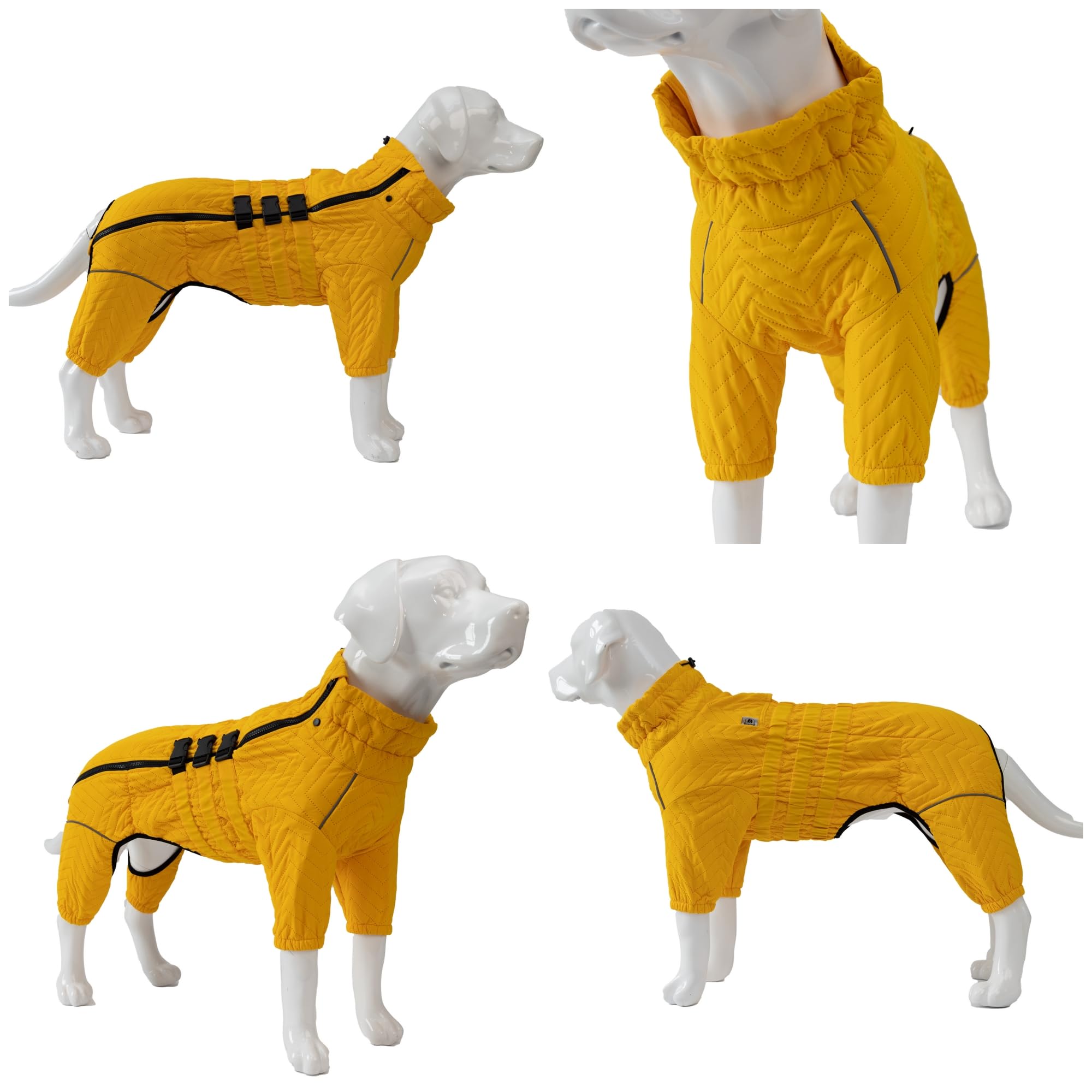 Warm Double Layers Dog Vest - 4 Legs Covered Windproof Waterproof Reflective Outdoor Skating Costume For Small Medium Large Dogs