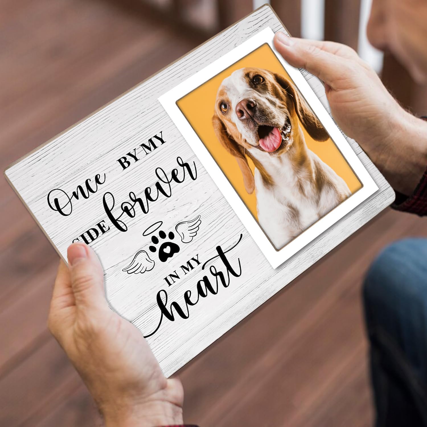 Klytink Pet Memorial Picture Frame, Cats Or Dogs Wooden Picture Frame, Memorial Pets Loss Photo Frame, Pet Loss Sympathy Gift Fo