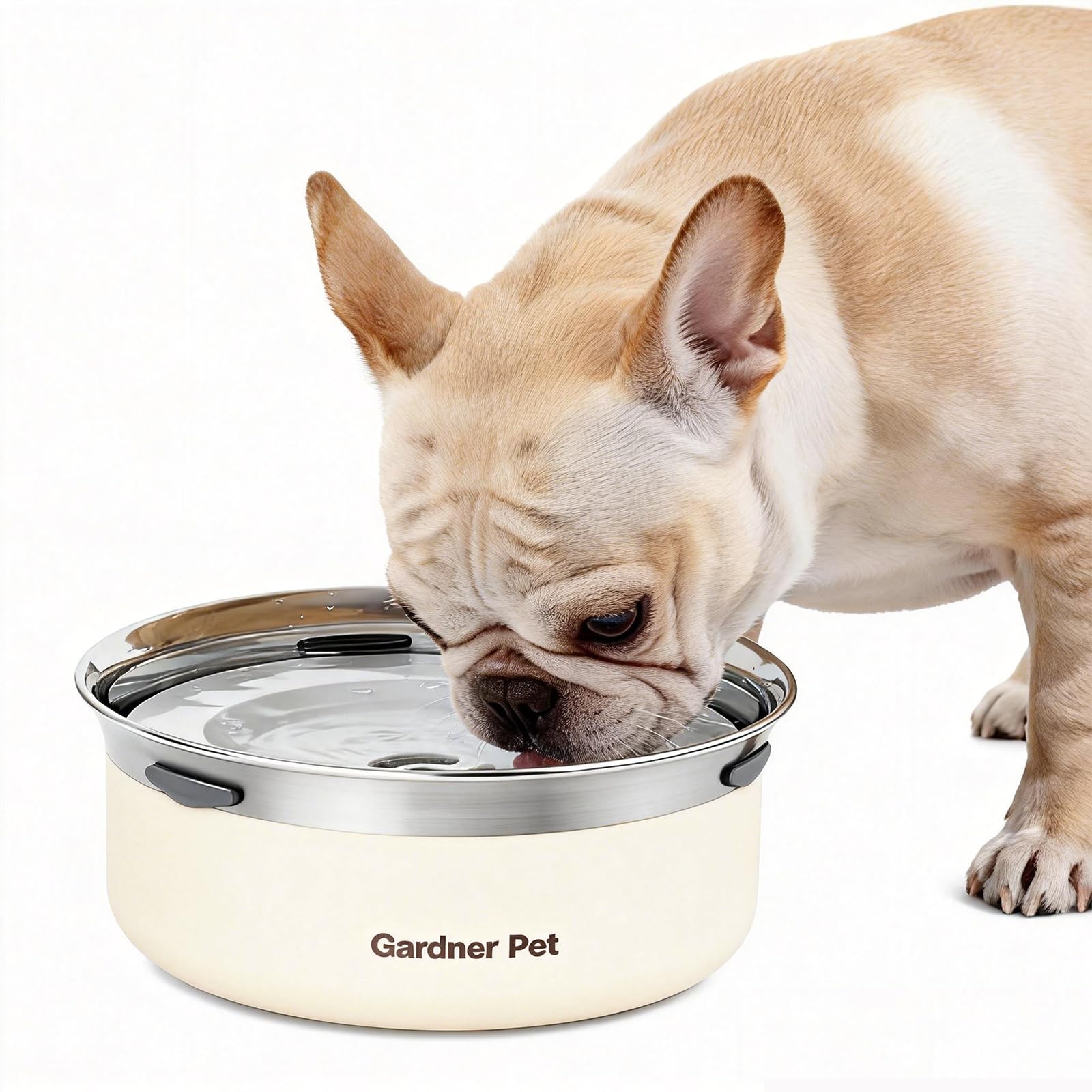 Gardner Pet Slow Water Bowl for Dogs - No Spill, Anti-Splash Floating Plate Design, Slows Drinking to Reduce Mess, Keeps Water C