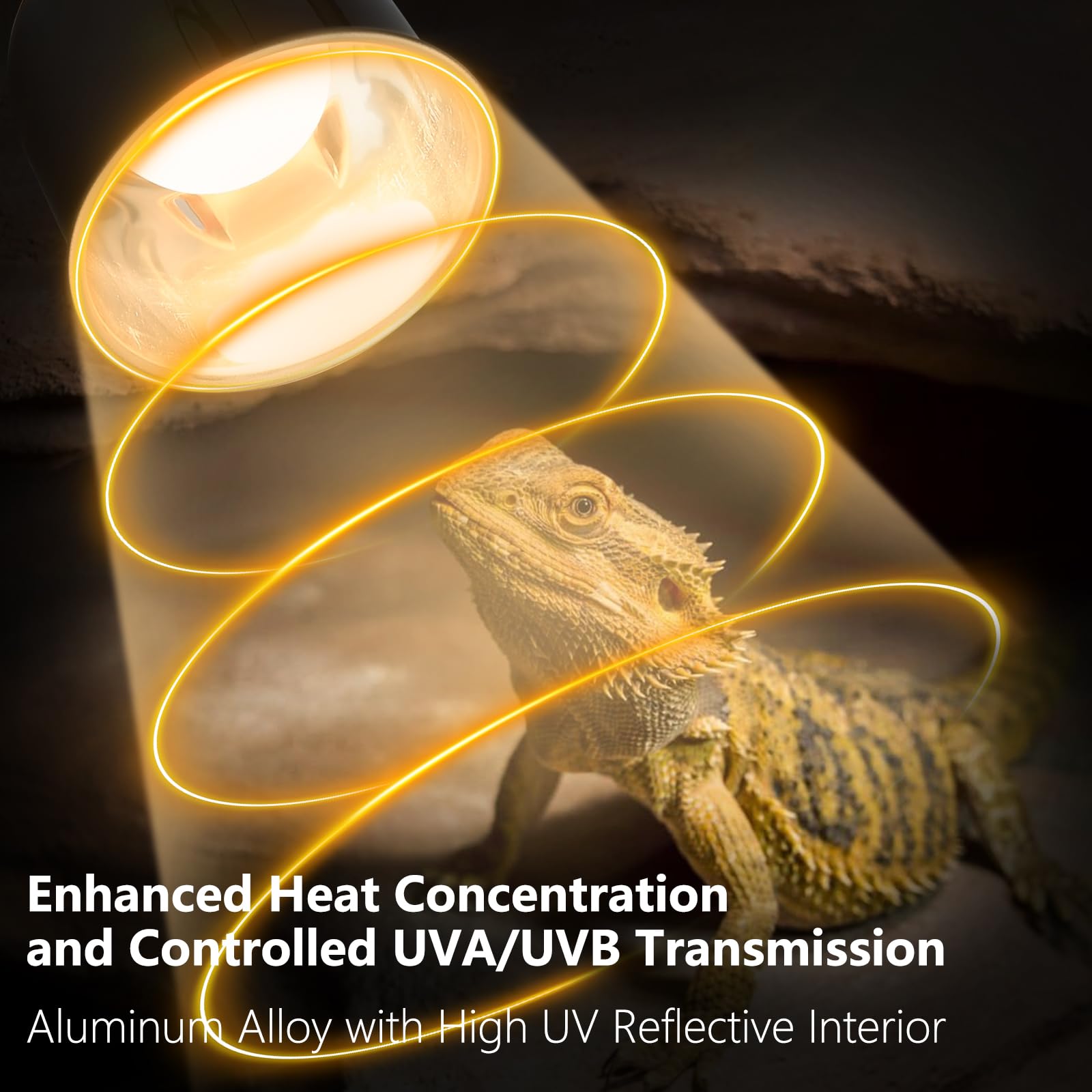 Boeespat Reptile Light Fixture 5.5 Inch Deep Dome With Switch, Optical Reflecting Cover For Uvb/Uva Basking Bulbs & Ceramic Heat