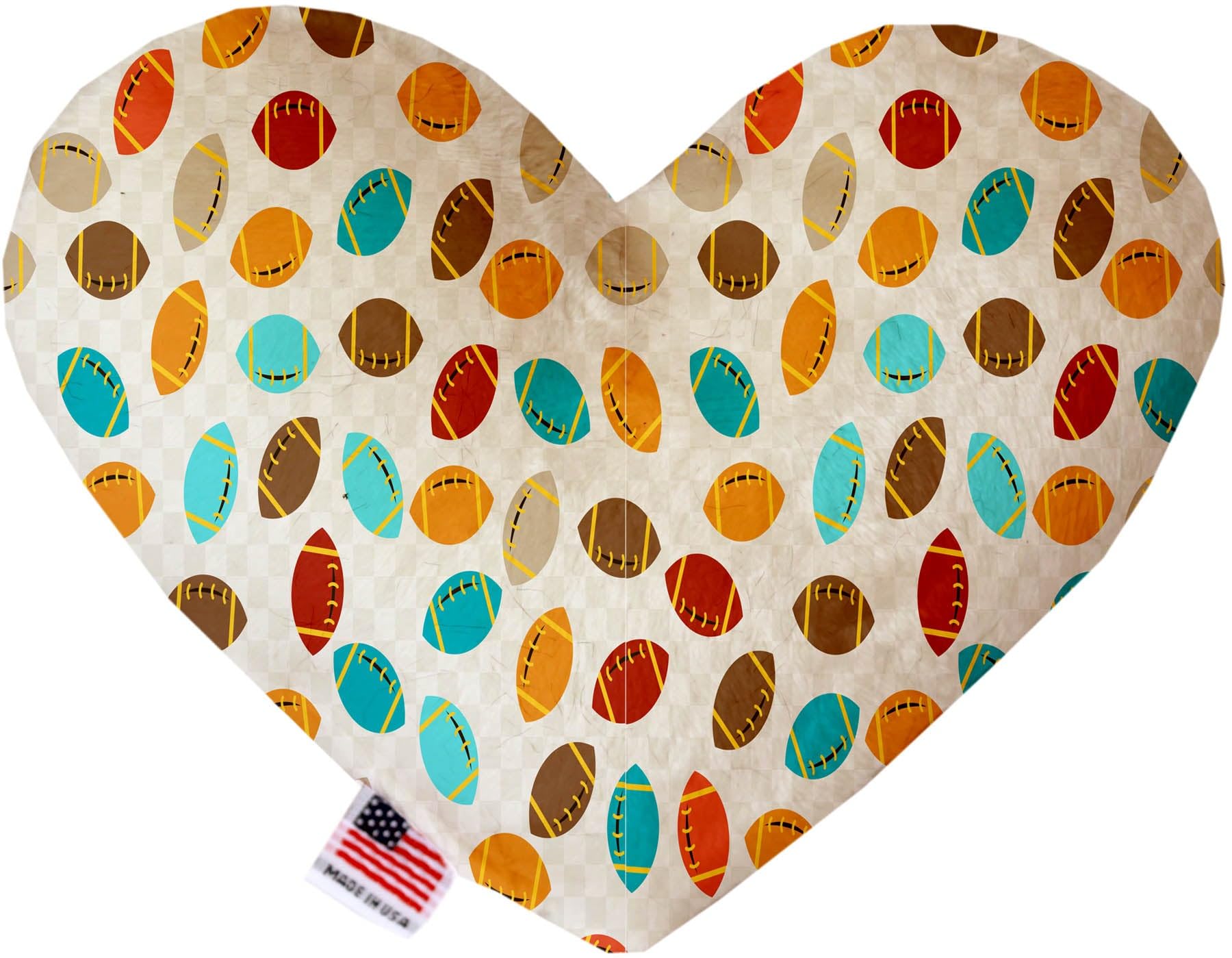 Pet and Dog Plush Heart or Bone Toy, "Fall Harvest Group" (Available in different sizes, and 12 different pattern options!) Football Frenzy 8" Plush Heart