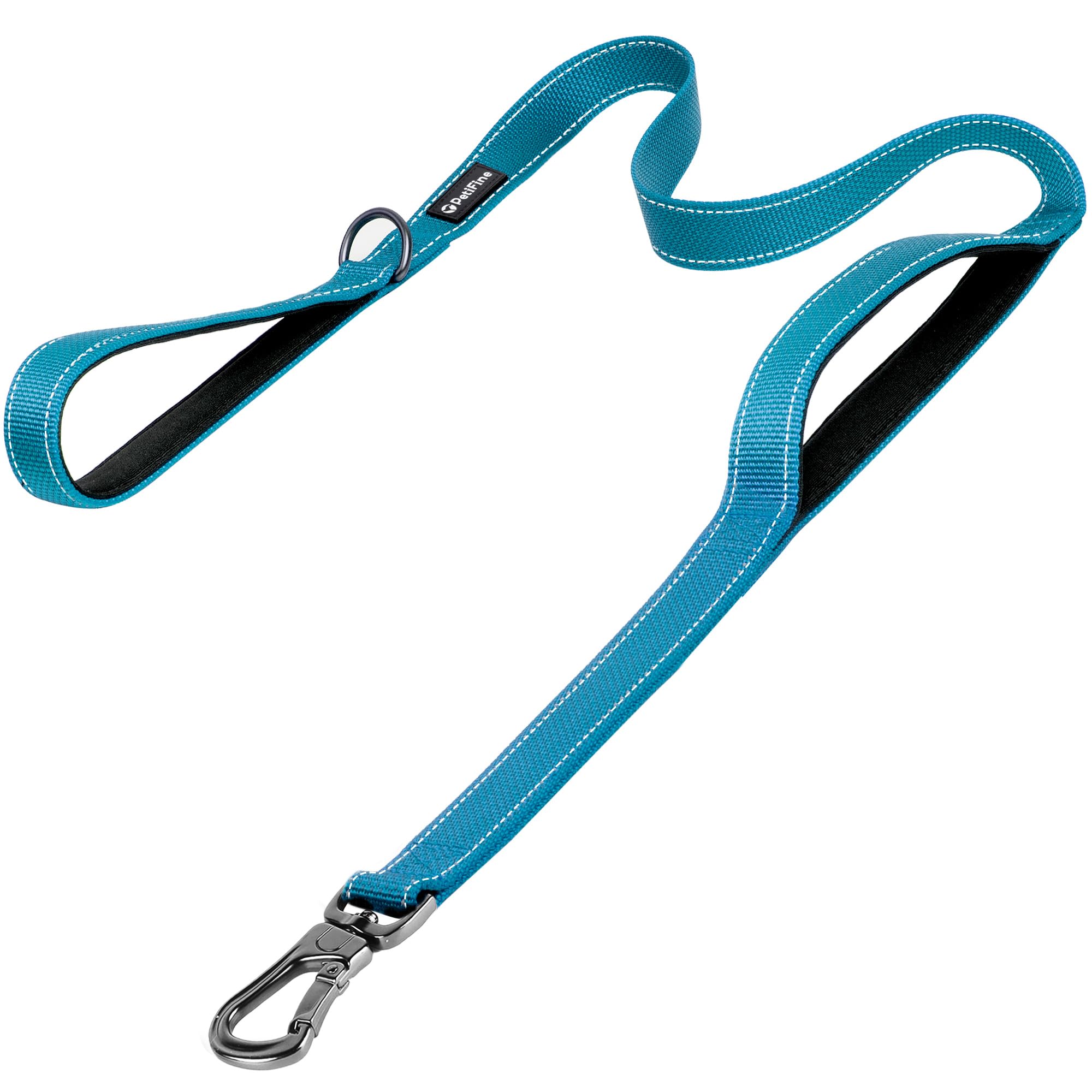 Petifine 6Ft Heavy Duty Dog Leash With Soft Padded Double Handle, Durable Strong Clasp Dog Leashes, Reflective Nylon Walking Lea