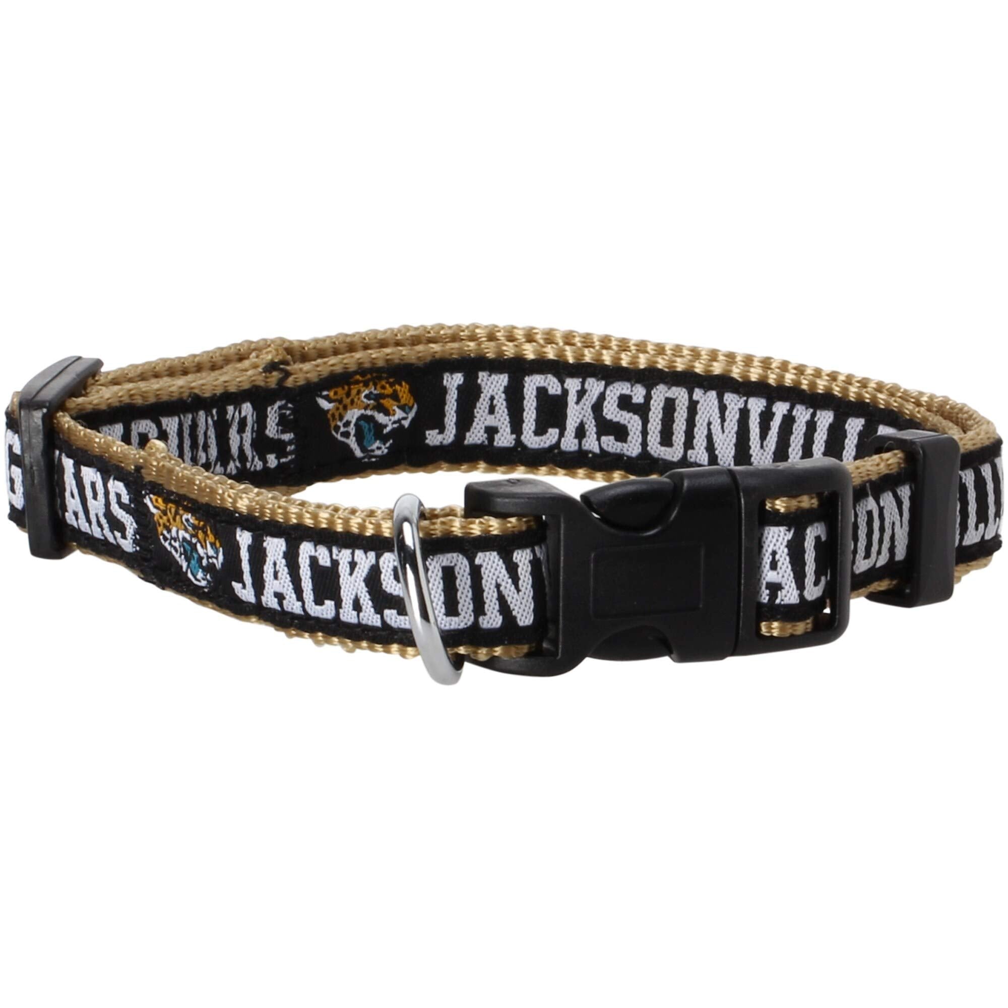 Pets First NFL Jacksonville Jaguars Licensed PET COLLAR, Small - Heavy-Duty, Strong, and Durable Dog Collar. Available in 31 Foo