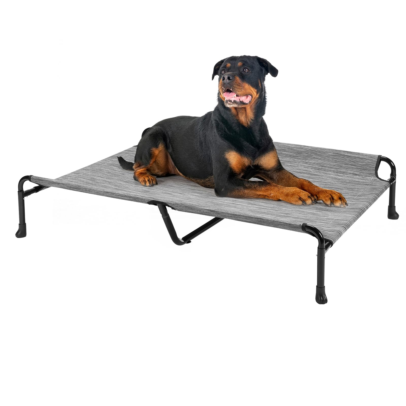 Veehoo Cooling Elevated Dog Bed, Raised Dog Beds For Large Dogs, Outdoor Dog Bed With Guardrail, Upgraded Non-Slip Feet, Breatha