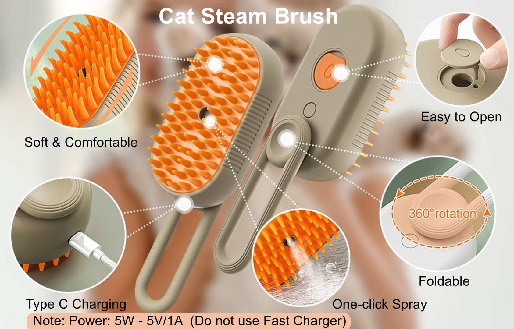 2024 Multifunctional Pet Brush For Detangling And Hair Removal - 3-In-1 Grooming Comb With Massage Function For Cats And Dogs (K