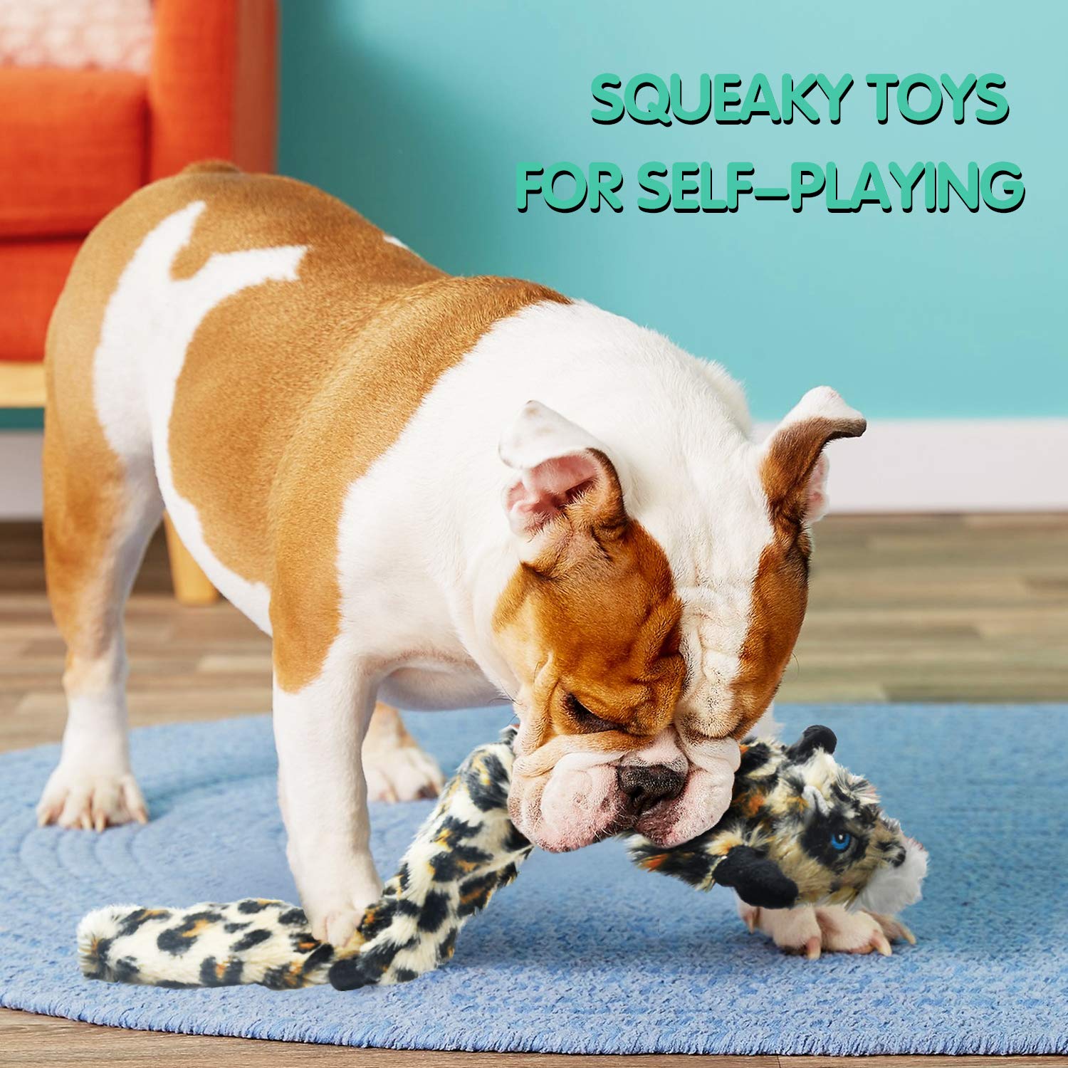 Sharlovy Dog Squeaky Toys No Stuffing, 3 Pack Dog Toys Crinkle Dog Toys For Small Dogs Durable Dog Chew Toys Plush Cute Animals