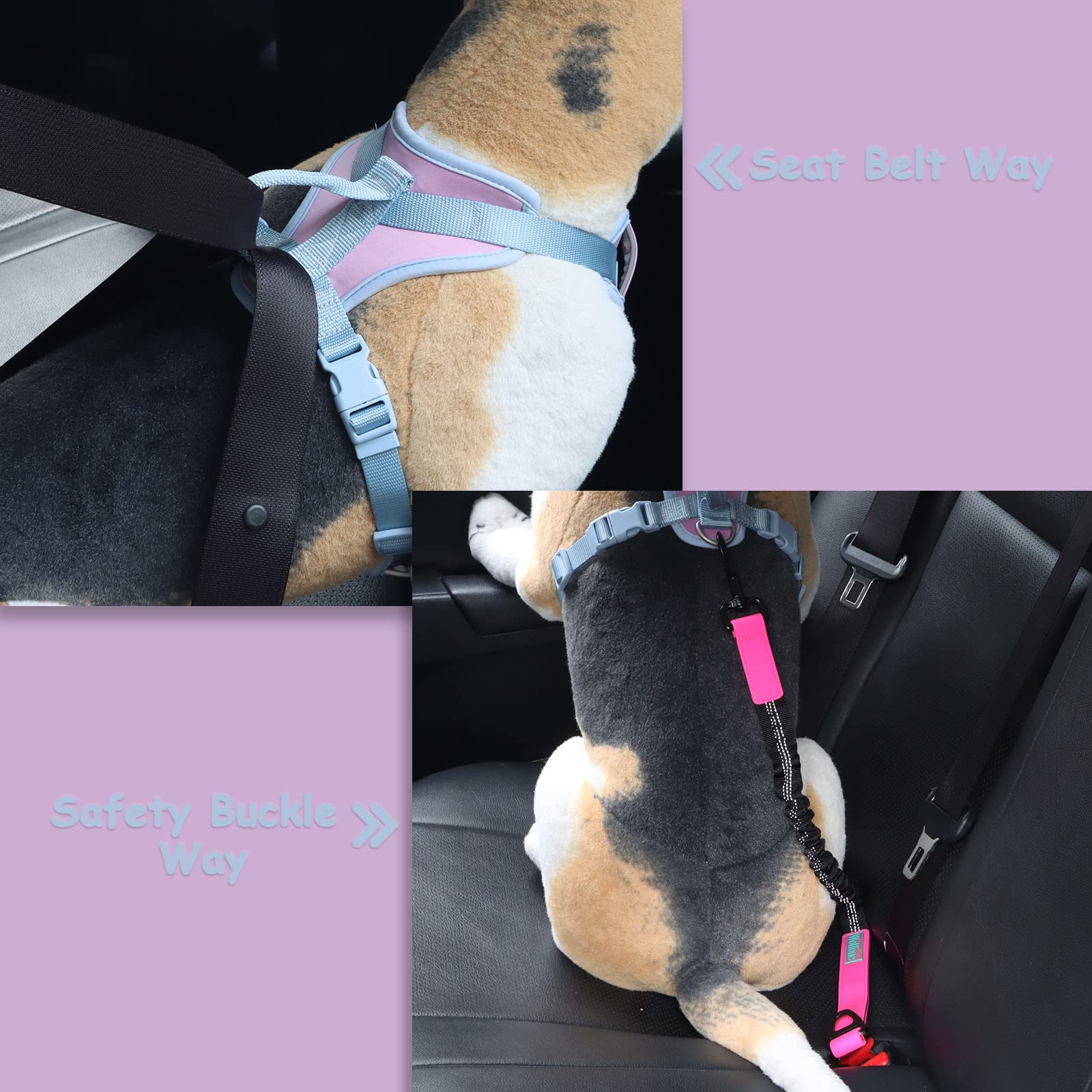 Wolfone No Pull Dog Harness Adjustable Soft Padded Pet Vest With Control Handle Adorable Daily Harness For Dogs(Sweet Lilac M)