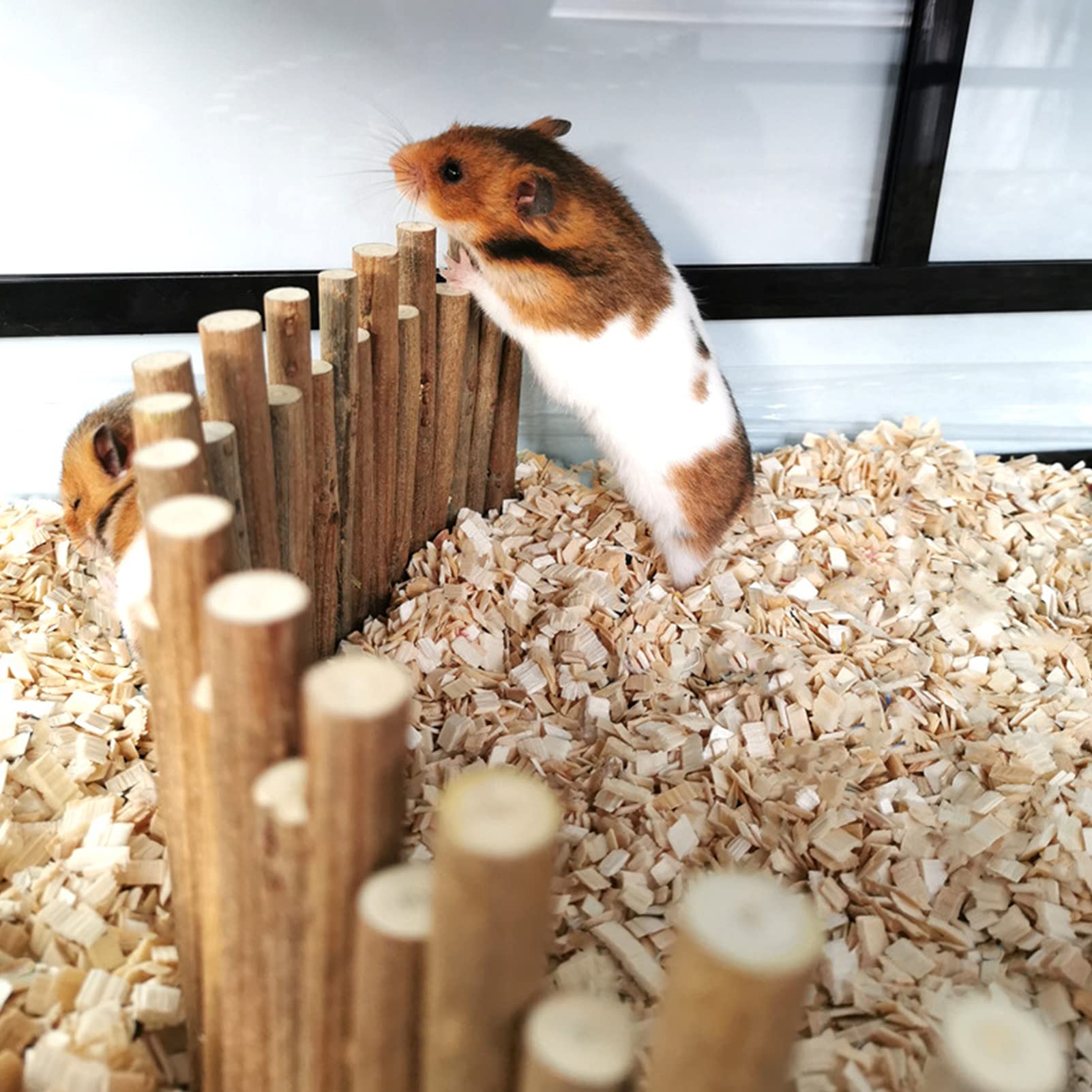 Pissente Hamster Wooden Fence, Hamster Climbing Ladder Flexible Wooden Arch Bendable Hamster House Wood Ladder Hideout Hamster L
