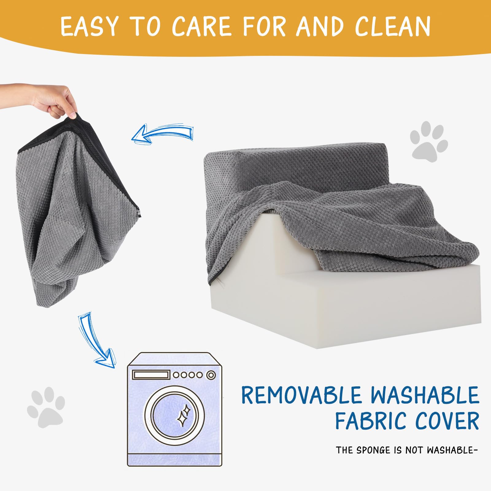 Dog Steps For Small Dog, 3-Step Dog Stairs For High Beds And Couch, Non-Slip Pet Stairs For Small Dogs And Cats,Dog Bed Stairs, Grey, 3/4/5 Steps