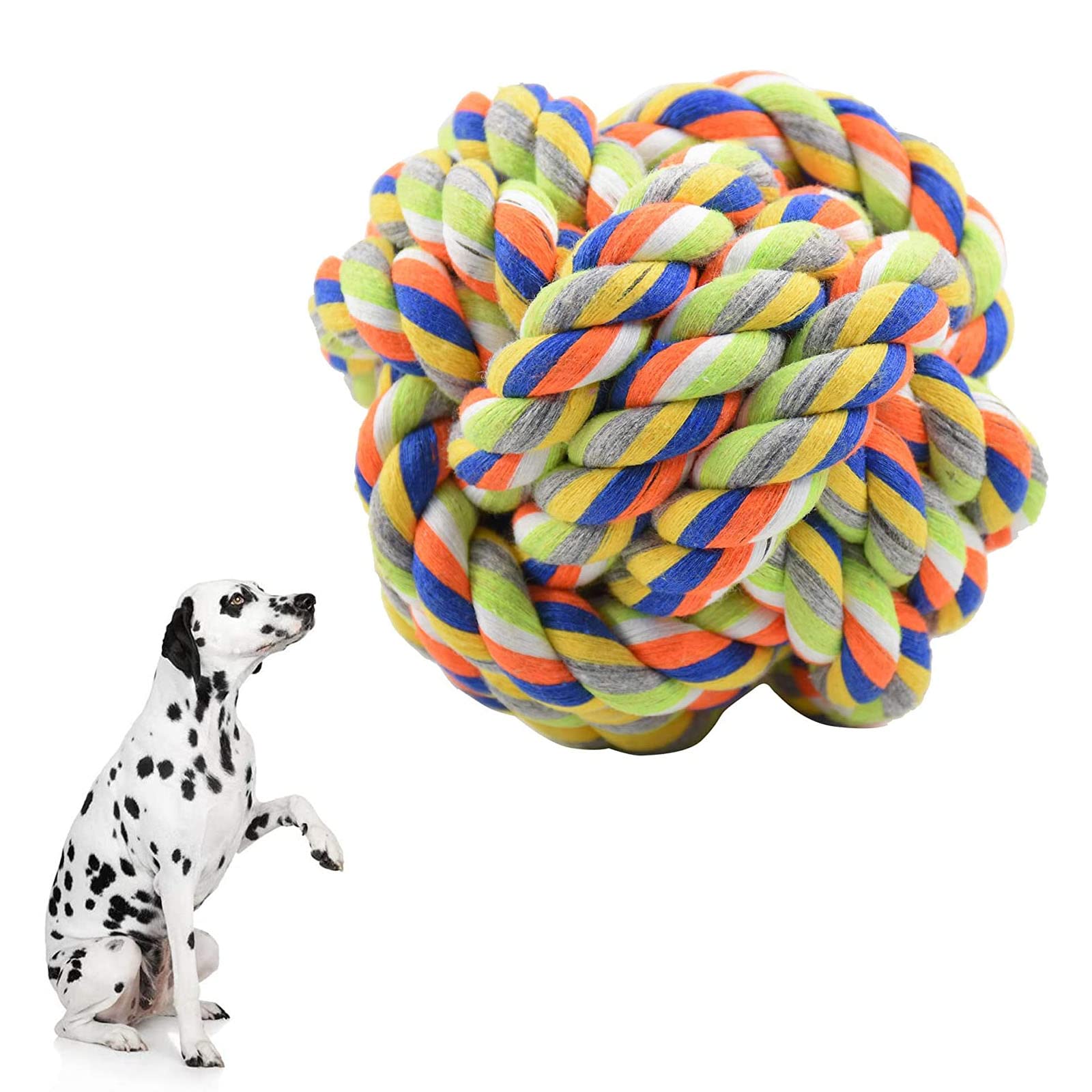 Emily Pets Large Dog Toys Rope Balls Toy For Dogs Big Tough Natural Cotton Rope Ball Chew Toy For Medium And Larger Breed(Color 