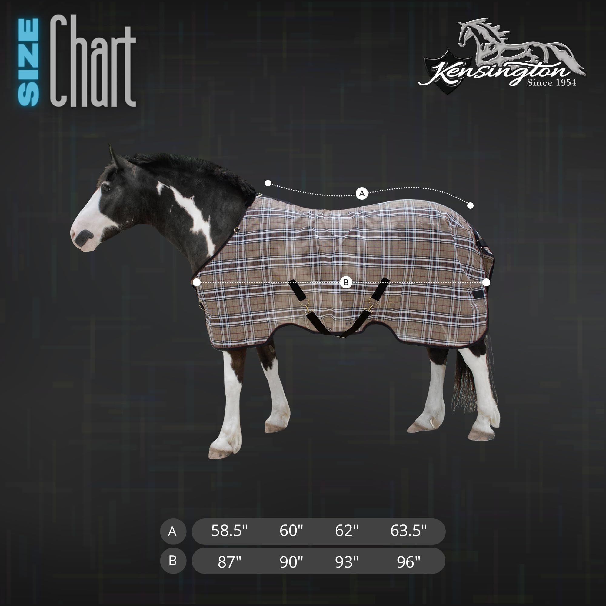 Kensington Breathable And Uv Protective Sheet Surefit All Season Protection For Horse - 93'', Deluxe Black