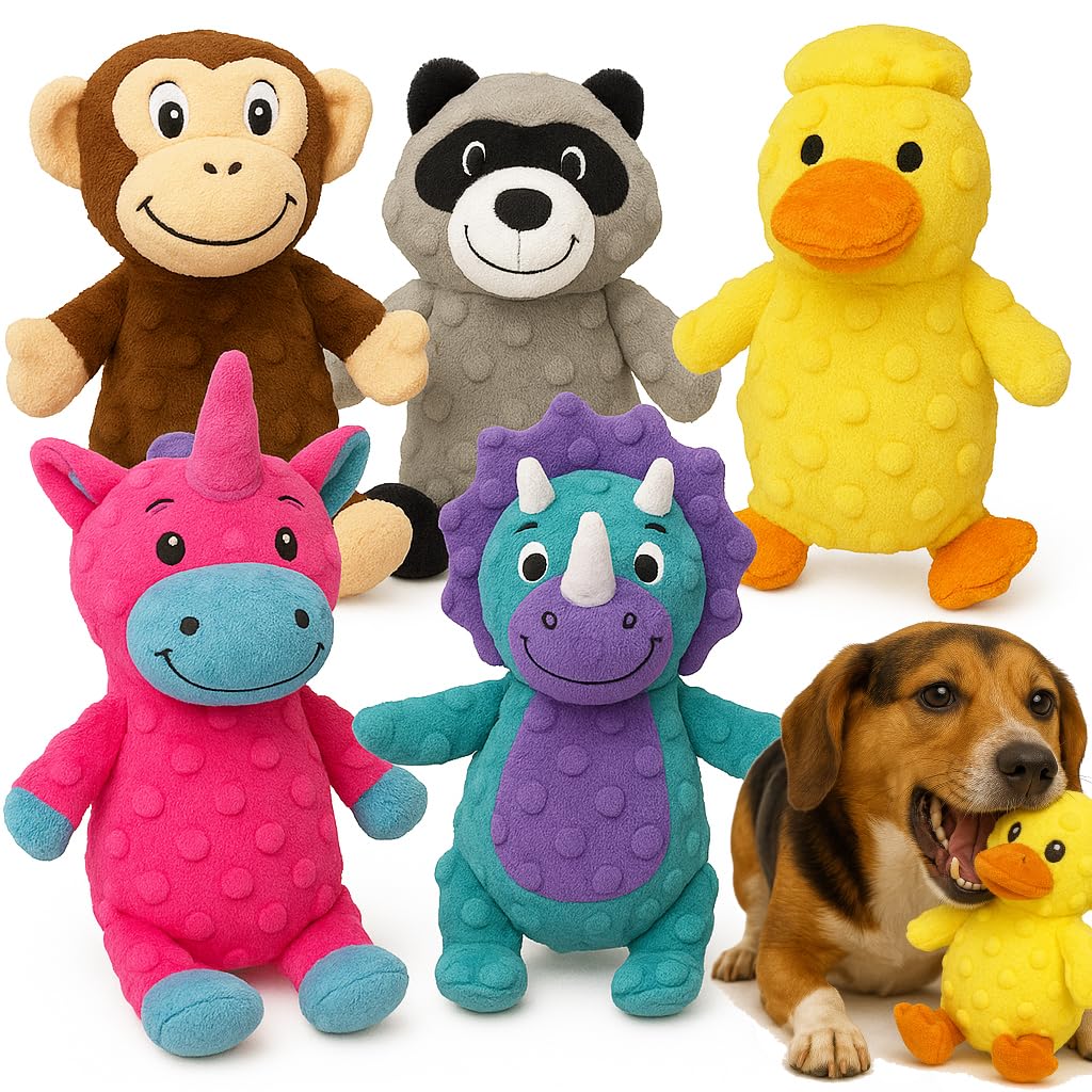 Jalousie Multipack Dog Squeaky Toys Strong Almost Indestructible, With Added Liner For Longer Play Dog Chew Toys (Medium Breeds 