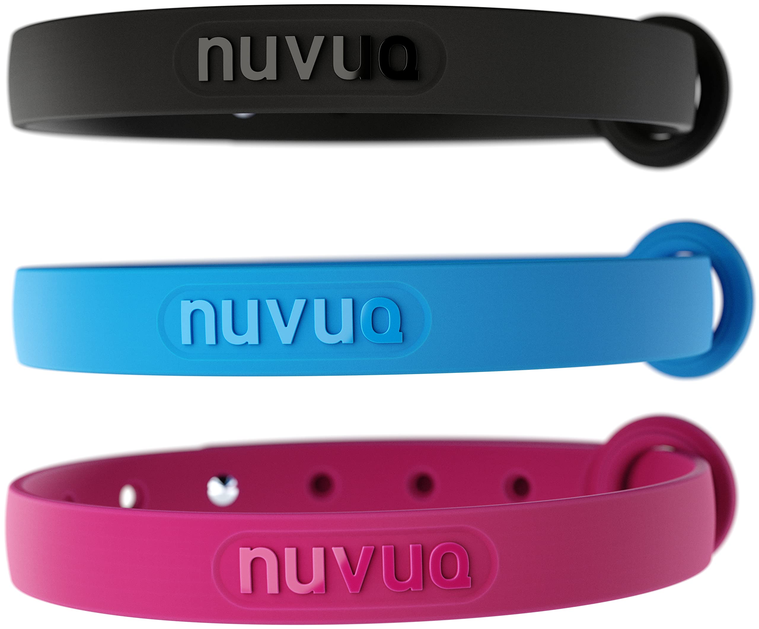 3 Pack Breakaway Cat Collar - Soft, Comfortable, And Lightweight Safety Buckle Collar With Name Tag Ring For Outdoor Cats And Sensitive Skin Kittens By Nuvuq (6 ⅞' To 10 ¼', Blue, Pink And Black)