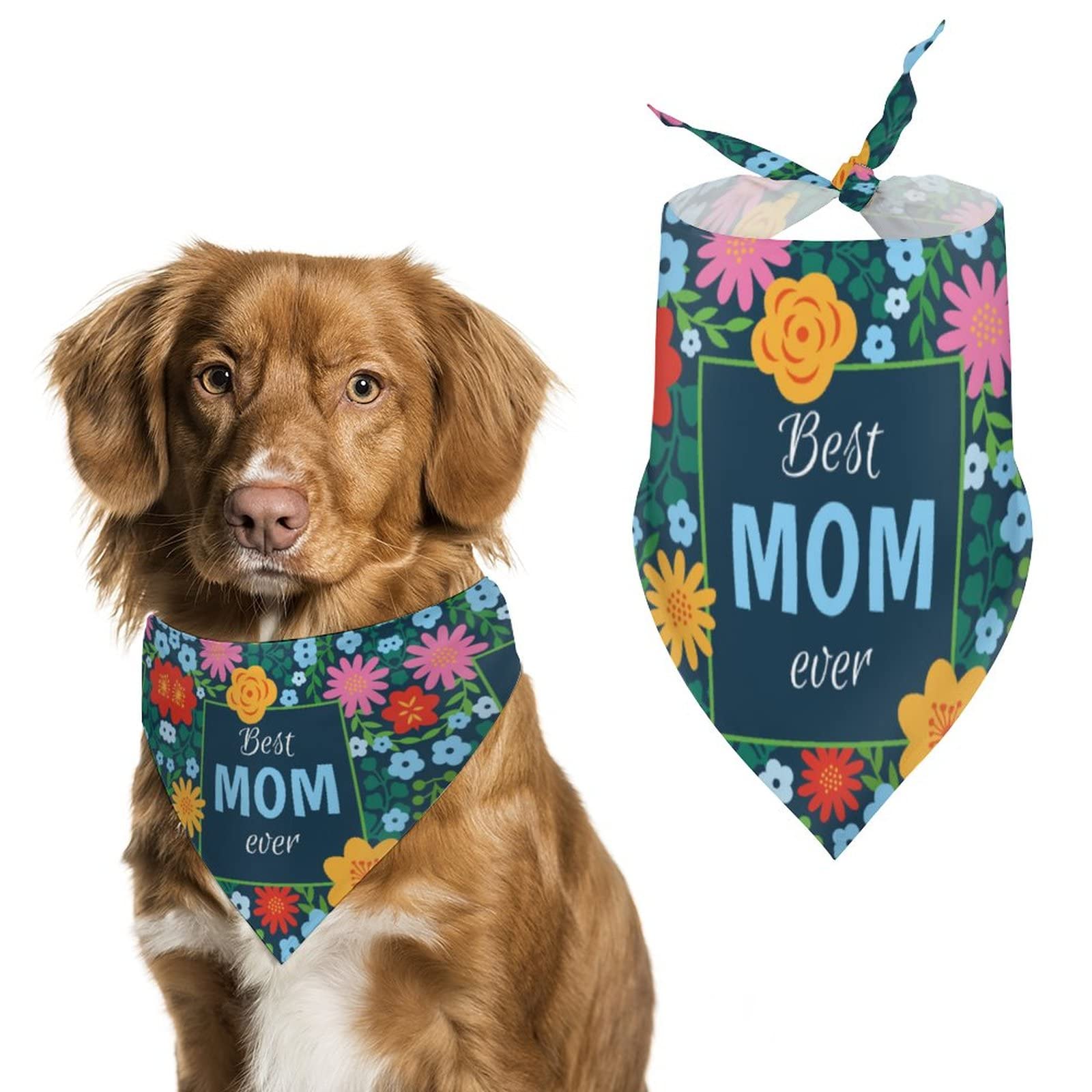 Happy Mother'S Day 2023 Dog Bandanas Pets Kerchief Reversible Triangle Bibs Scarf Outfits Accessories For Small To Large Dogs Ca