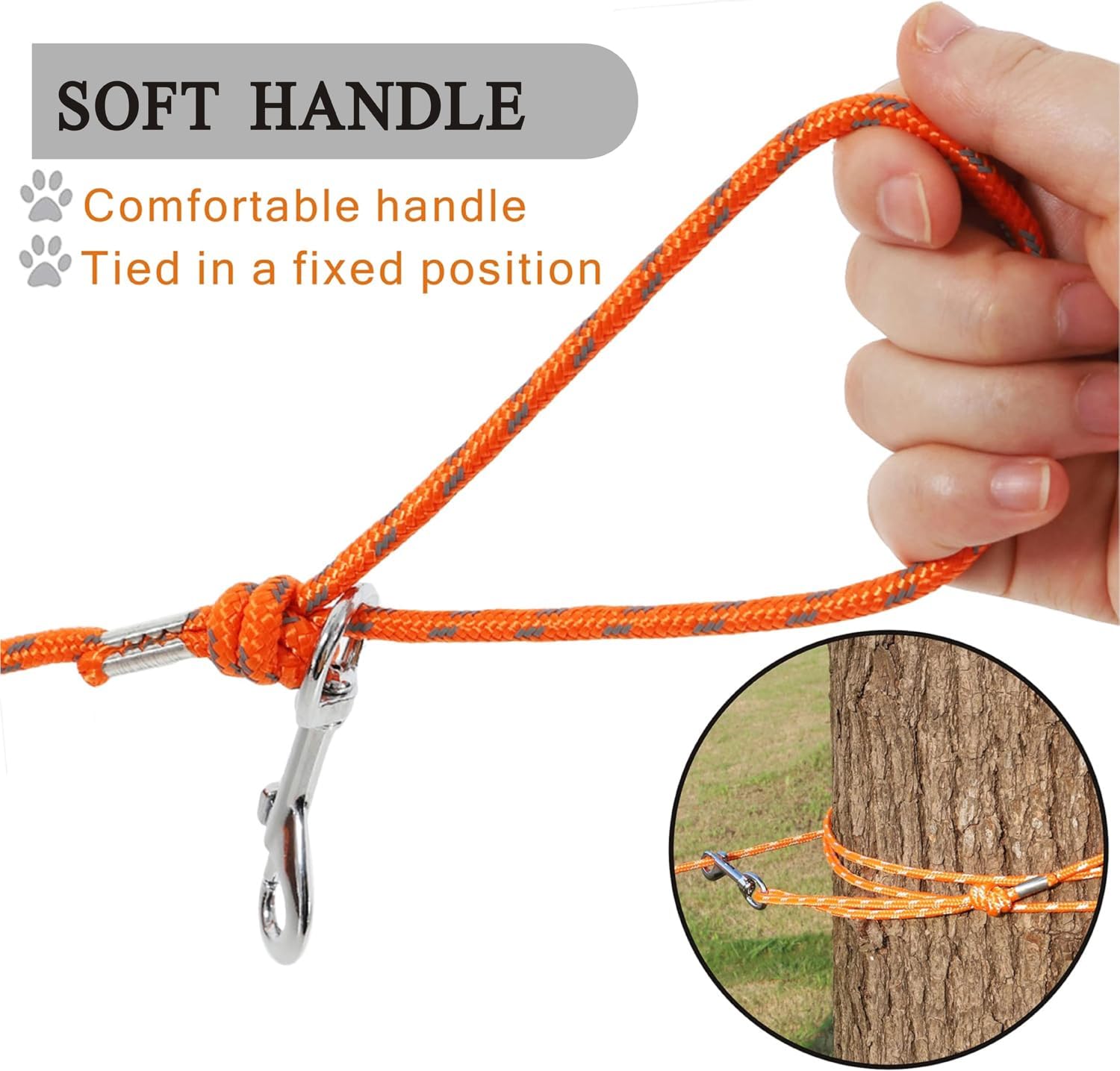 Reflective Cat Leash -50Ft Cat Cable Out Leash Escape Proof Walking Leads Yard Long Leash Durable Safe Personalized Extender Lea