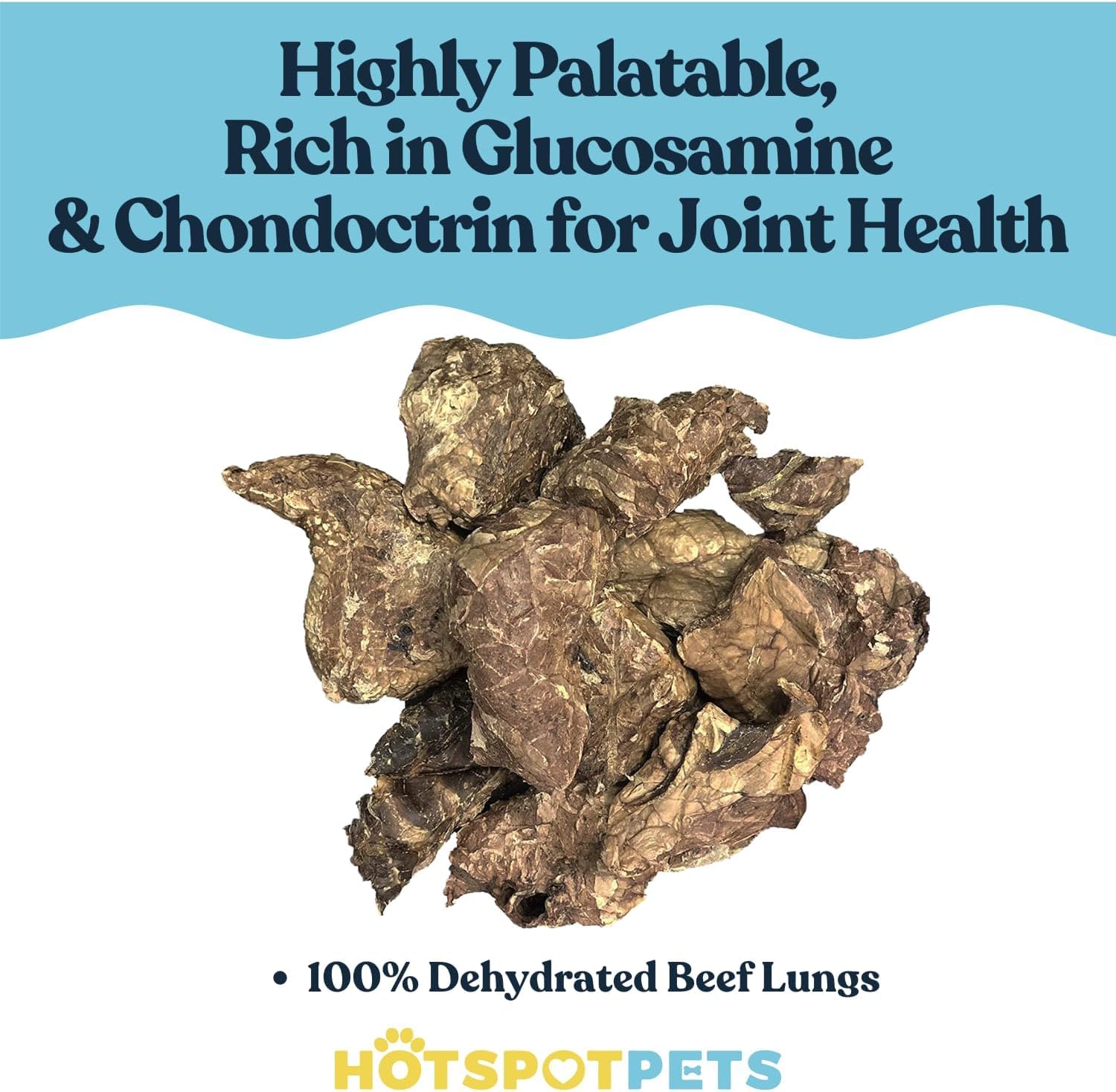 hotspot pets Dehydrated Beef Lung Dog Treats - 2lb Big Bag- All-Natural, One Ingredient - High Protein, Low Fat - Slow Roasted O