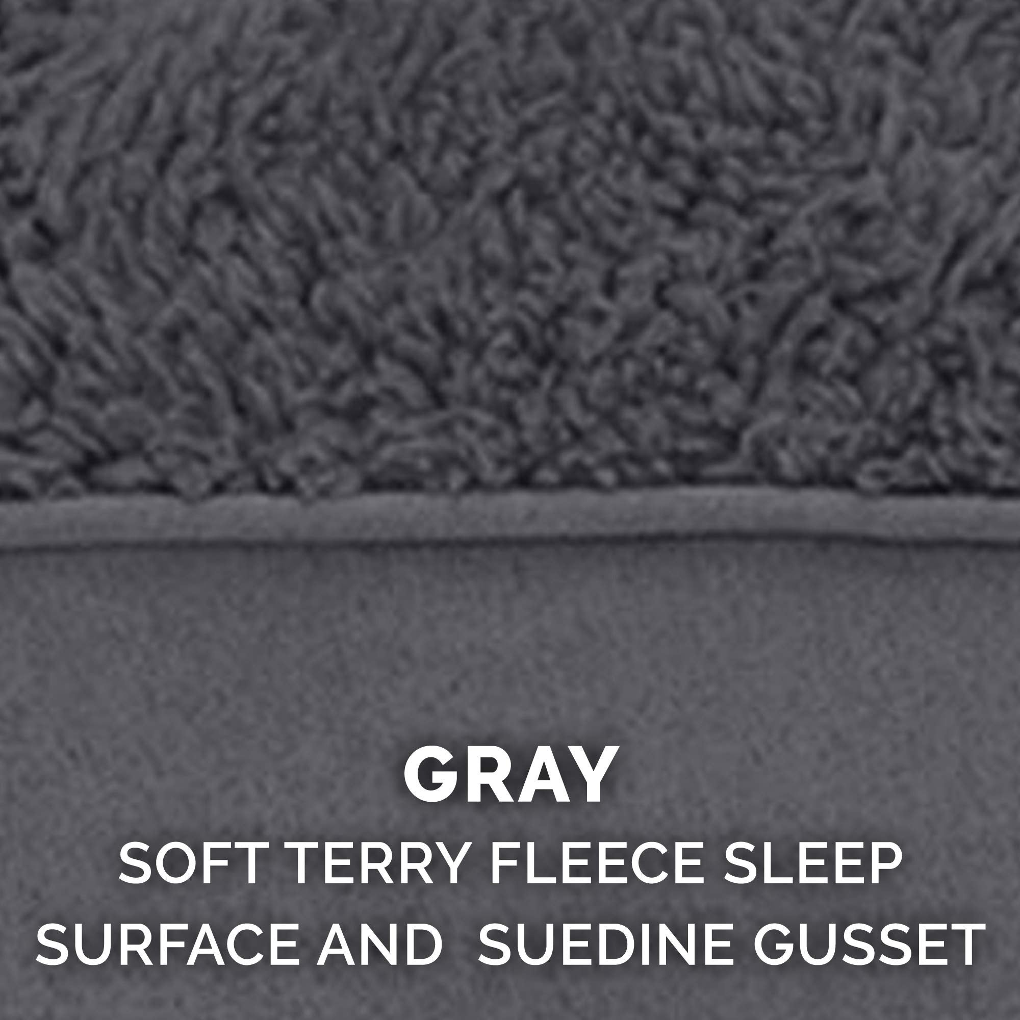 Furhaven Pet Products Terry & Suede Deluxe Cooling Gel Memory Foam Pet Bed For Dogs & Cats - Gray, Large