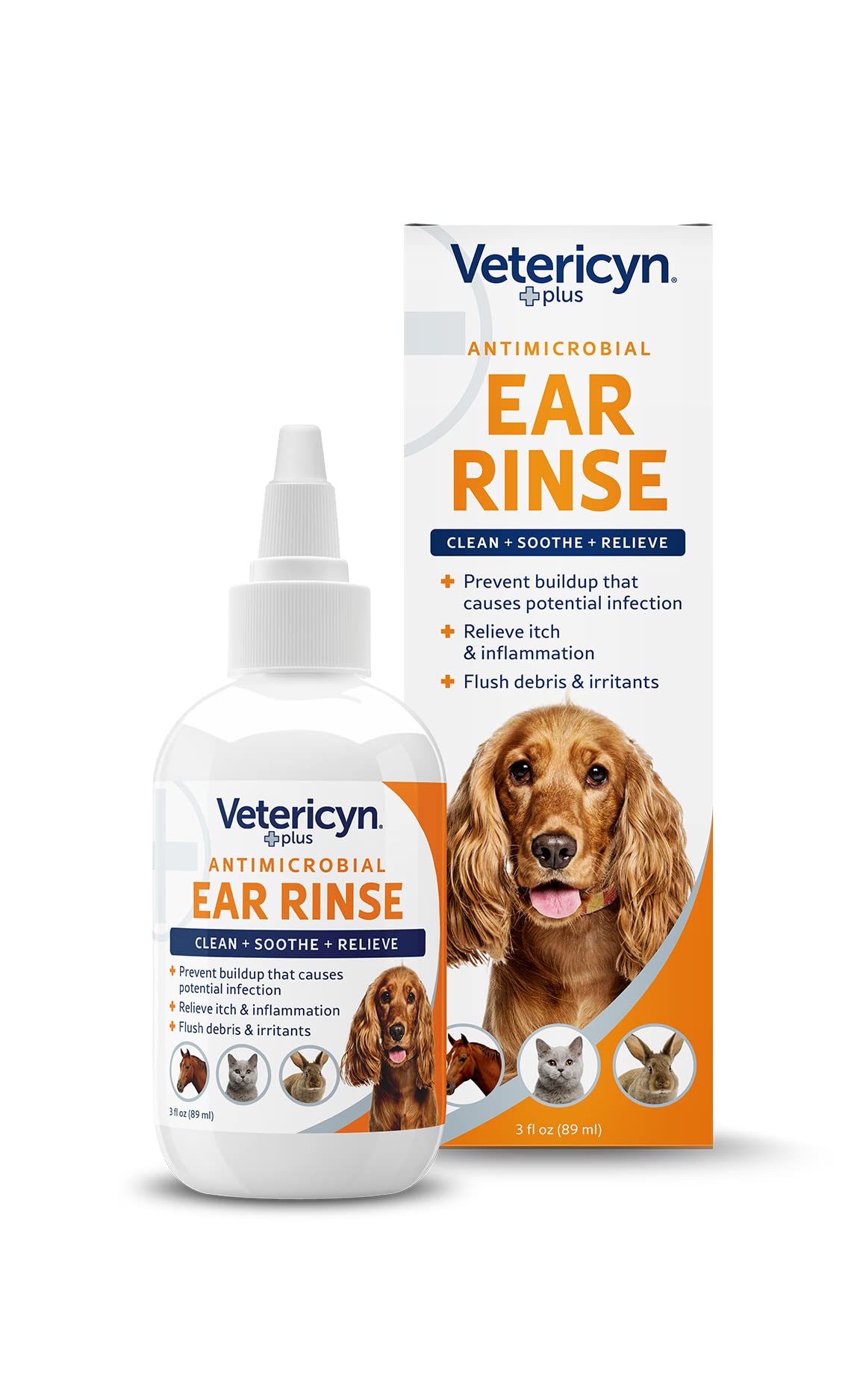 Vetericyn Plus Dog Ear Rinse | Dog Ear Cleaner to Soothe and Relieve Itchy Ears, Safe for Cat Ears, Rabbit Ears, and All Animal
