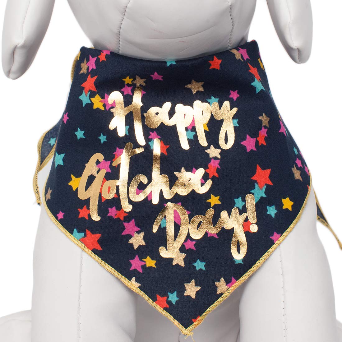 Tail Trends Happy Birthday Dog Bandana Happy Gotcha Day Design Fits Medium To Large Sized Dogs - 100% Cotton
