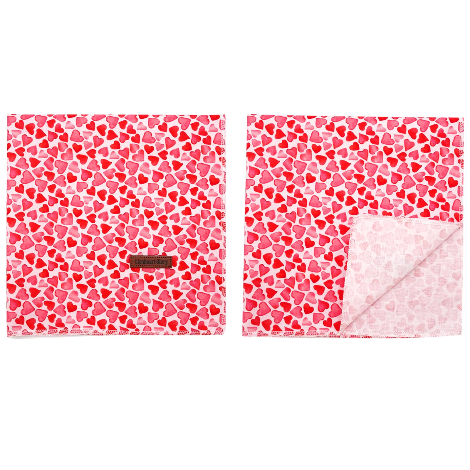 Lionheart Valentine Bandana - Soft Washable Dog Scarf, Square Adjustable For Small Dogs & Cats