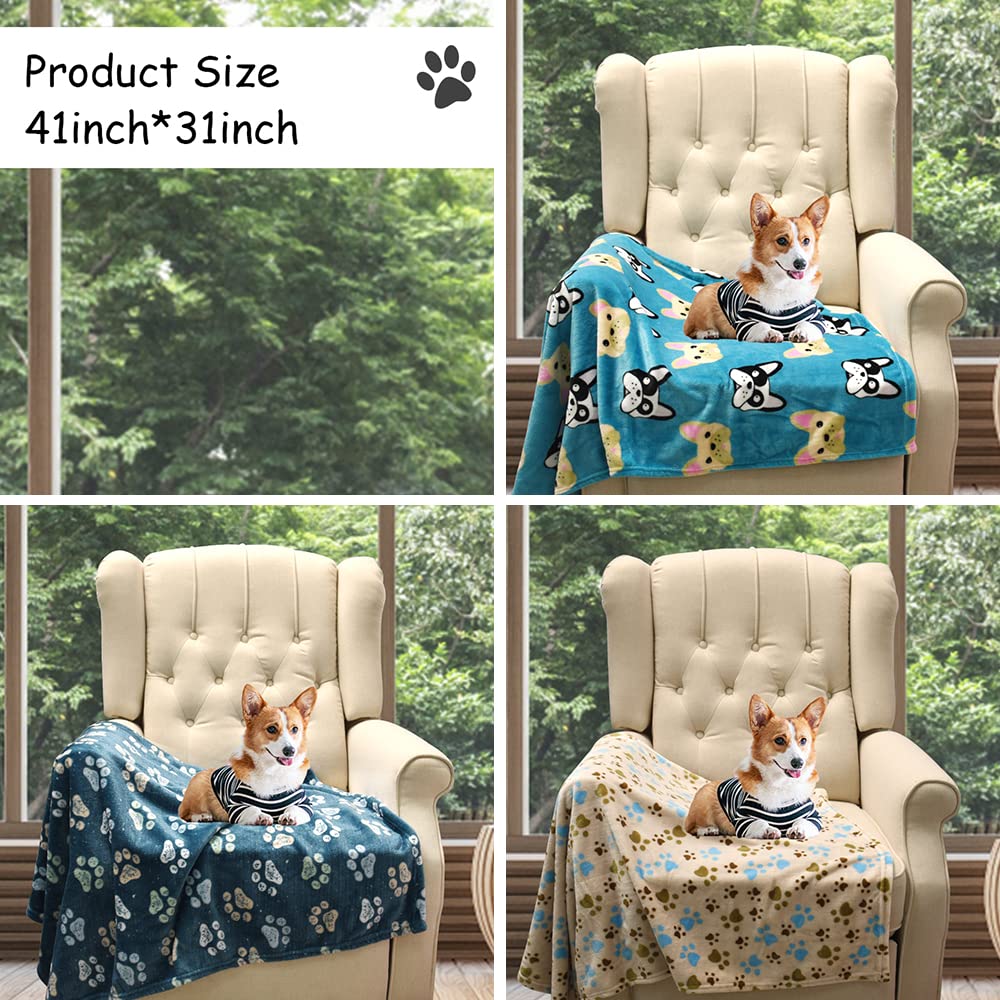 1 Pack 3 Blankets For Dogs, Dog Blankets For Large Dogs, Medium Dog Blanket Super Soft Fluffy Premium Fleece Pet Blanket Flannel