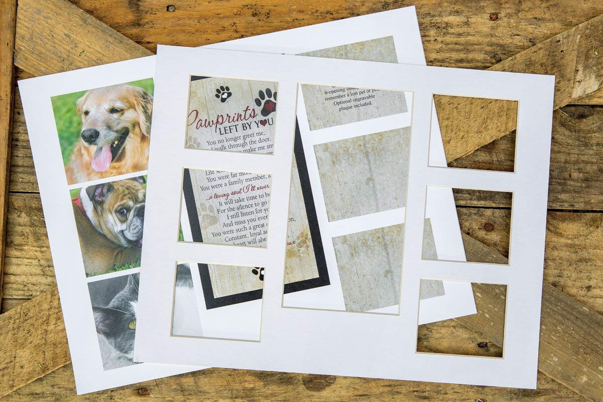 Pet Memorial Collage Frame For Dog Or Cat With Sympathy Pawprints Left By You Poem - Made In The Usa