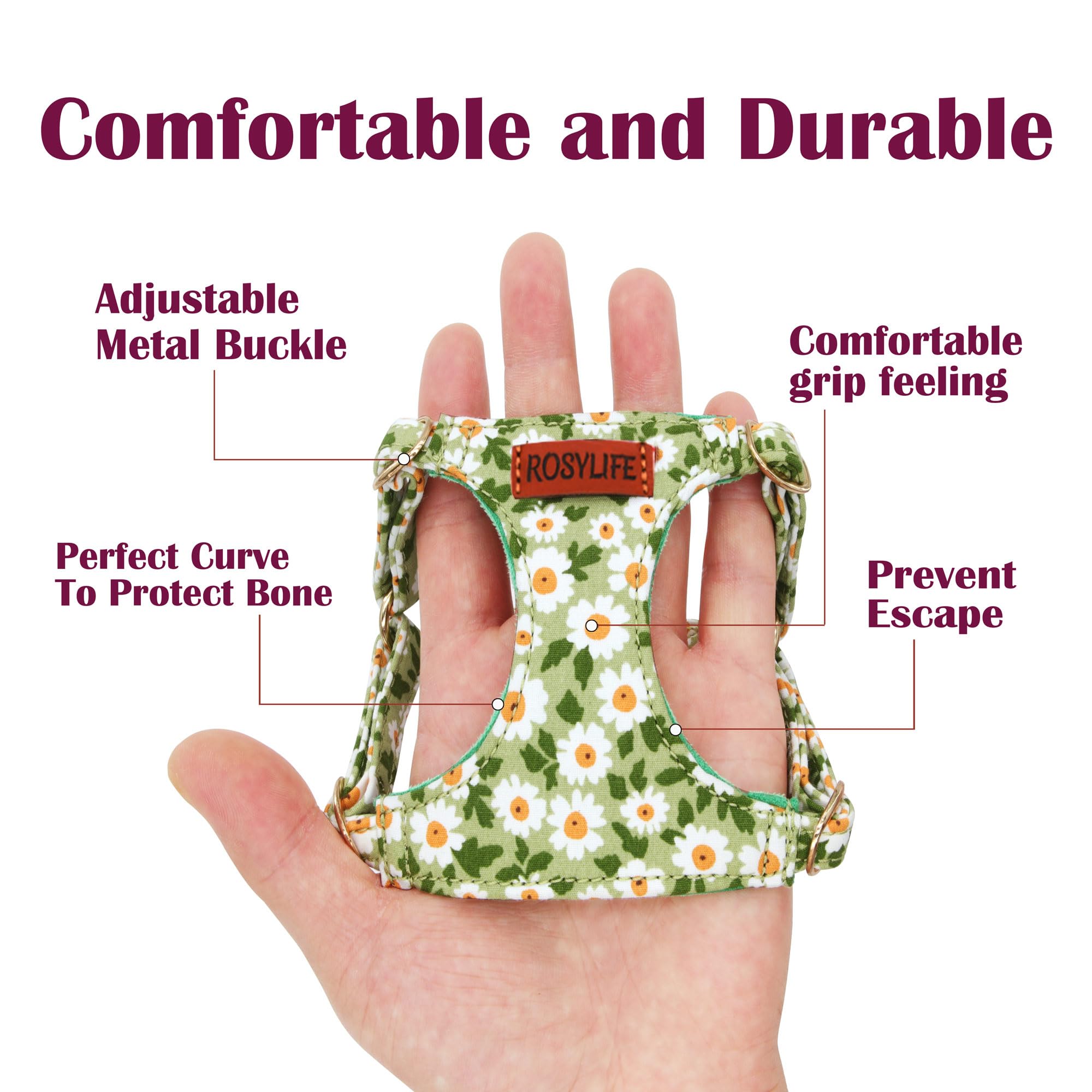 No Pull Dog Harness Adjustable Small Dog Harness And Leash Set, Lightweight And Soft Pet Harness No Choke Escape Proof Pet Harne