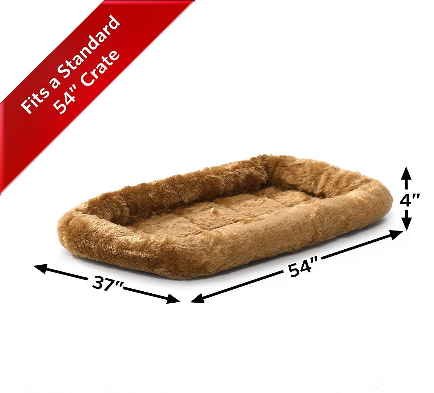Midwest Homes For Pets Bolster Pet Bed For Dogs & Cats 54L-Inch Cinnamon Dog Bed Or Cat Bed W/ Comfortable Bolster | Ideal For Giant Dog Breeds (Great Dane / Mastiff) & Fits A 54-Inch Dog Crate