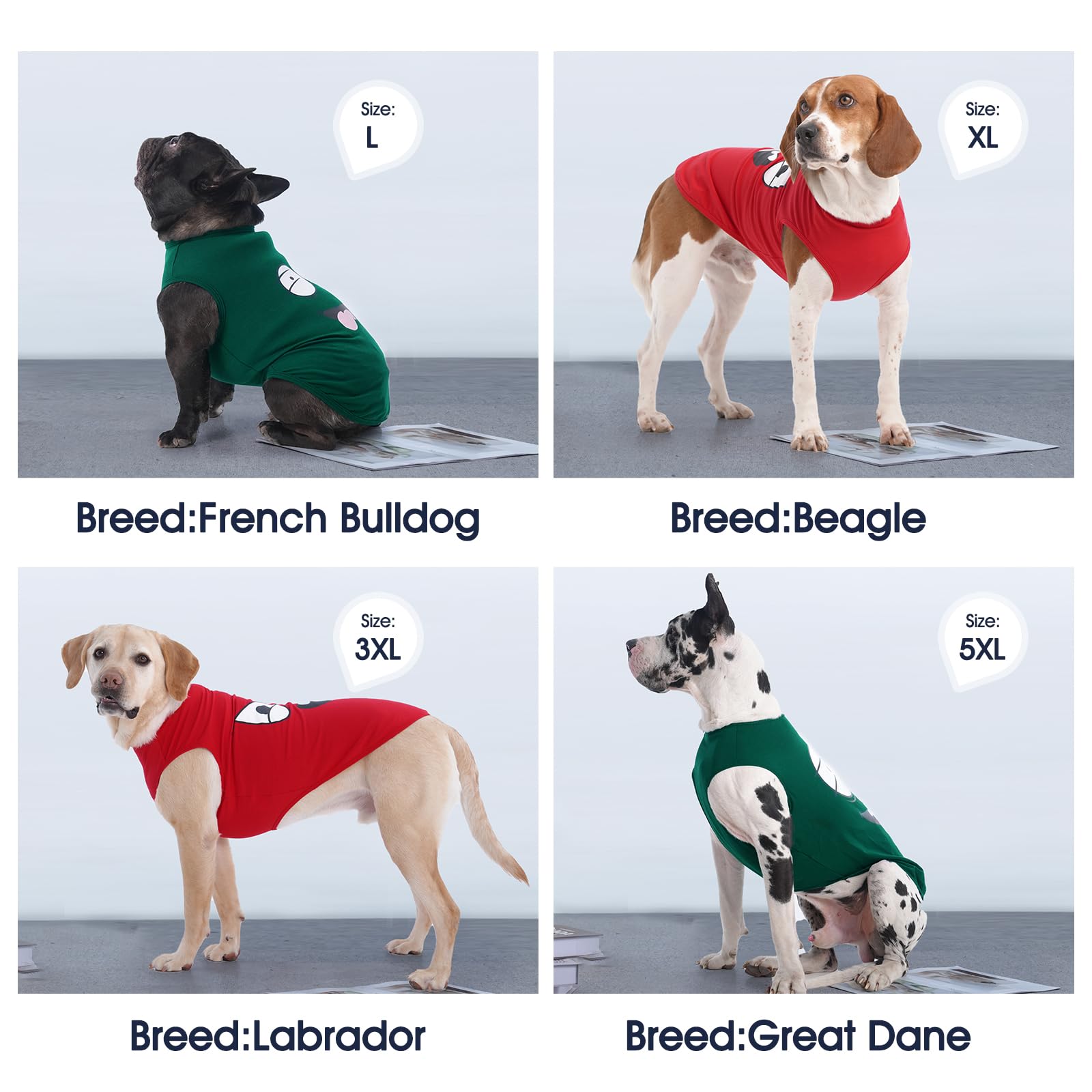Iecoii 2 Pack Pet Tank Top Tee Sleeveless| X-Large |Summer Dog Clothes Apparel,Pet Funny Costume Doggy T-Shirts Clothing For Med