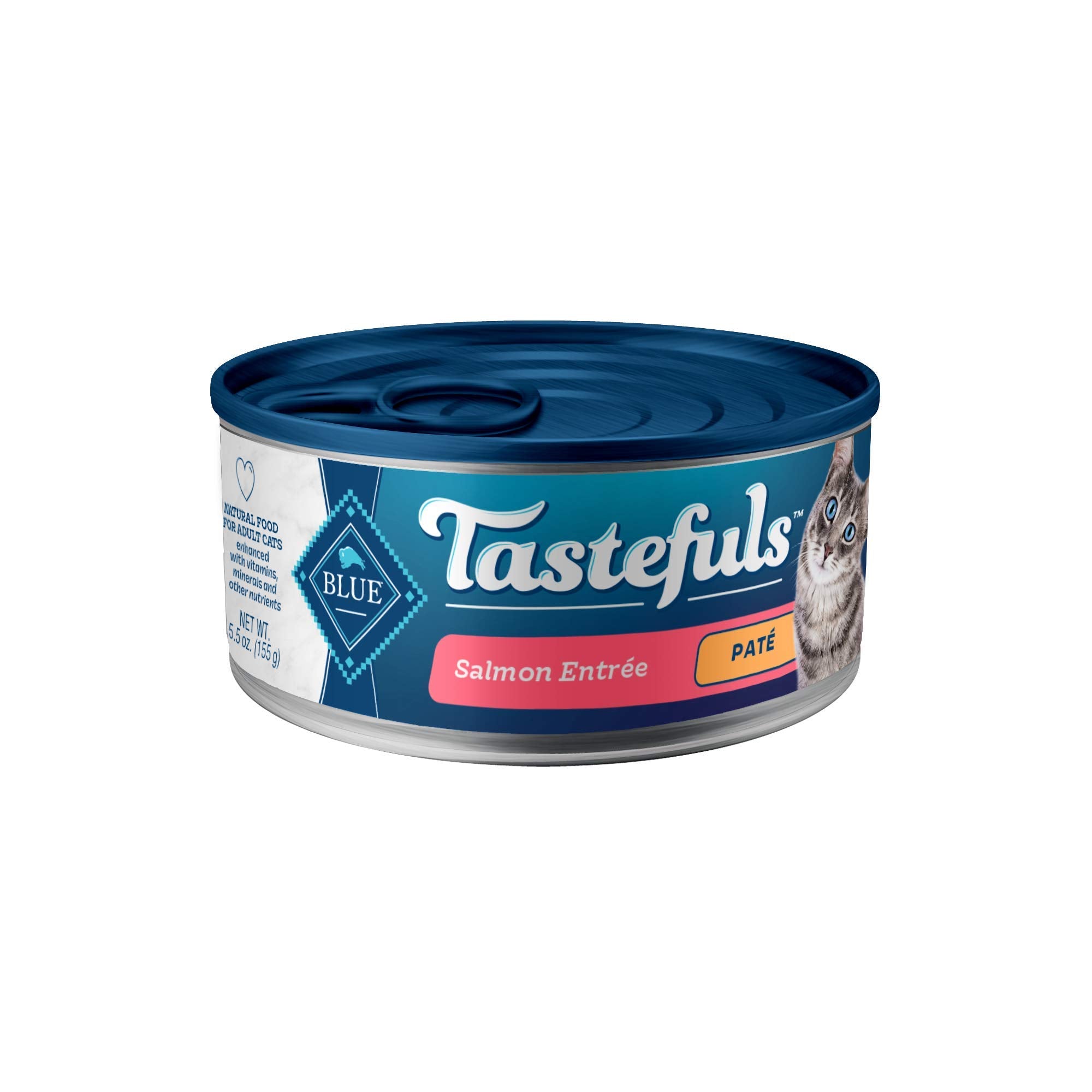 Blue Buffalo Tastefuls Wet Cat Food Pat  , Made with Natural Ingredients, Salmon Entr  e, 5.5-oz Cans (24 Count)