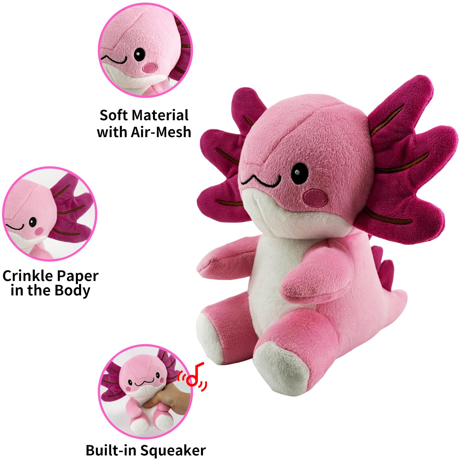 Blnboimrun Squeaky Dog Toys for Aggressive Chewers, Interactive Puppy Toys with Squeaker & Crinkle Paper, Double Layer Durable P