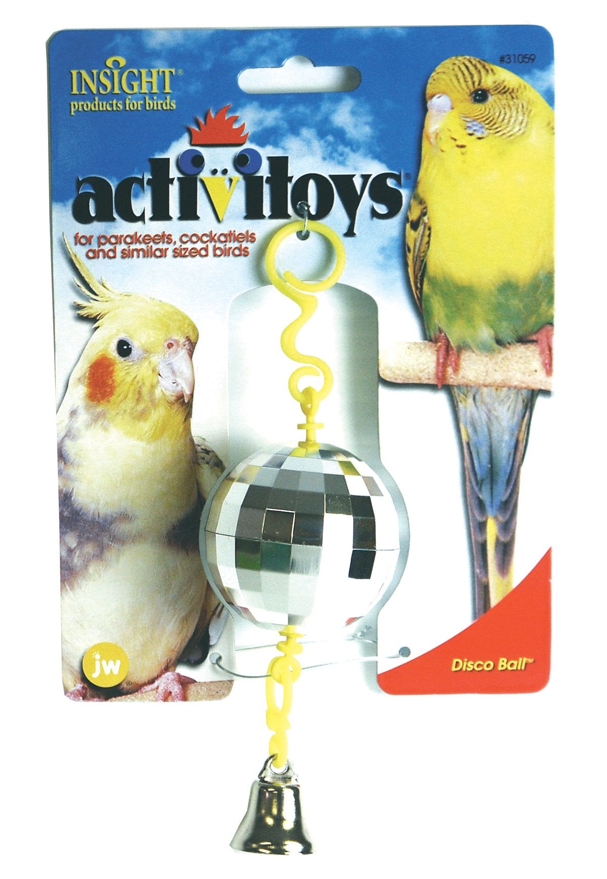 JW Pet Company Activitoy Disco Ball Small Bird Toy, Colors Vary