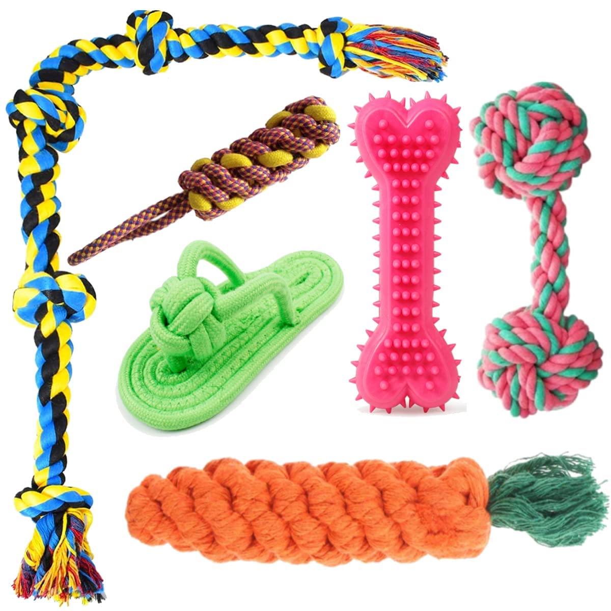 Waggy Tails Dog Bite Toy + Dog Toys + Dog Chew Toys + Puppy Teething Toys + Rope Toys + Dog Toys For Small To Medium Dog Toys + 