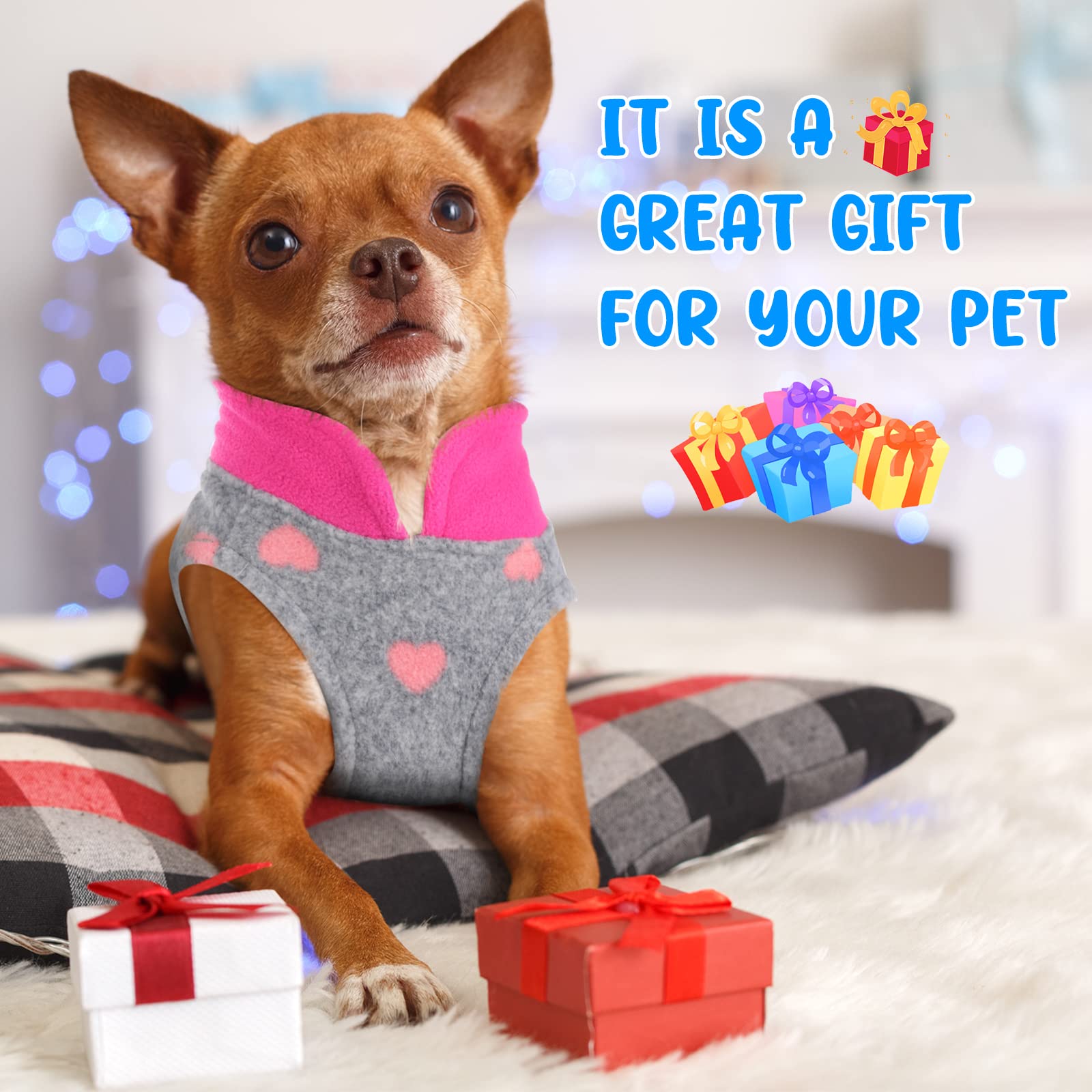 10 Pack Dog Sweaters for Small Dogs Fleece Small Dog Sweaters with Leash Ring Puppy Sweater Fleece Soft Dog Winter Cold Weather