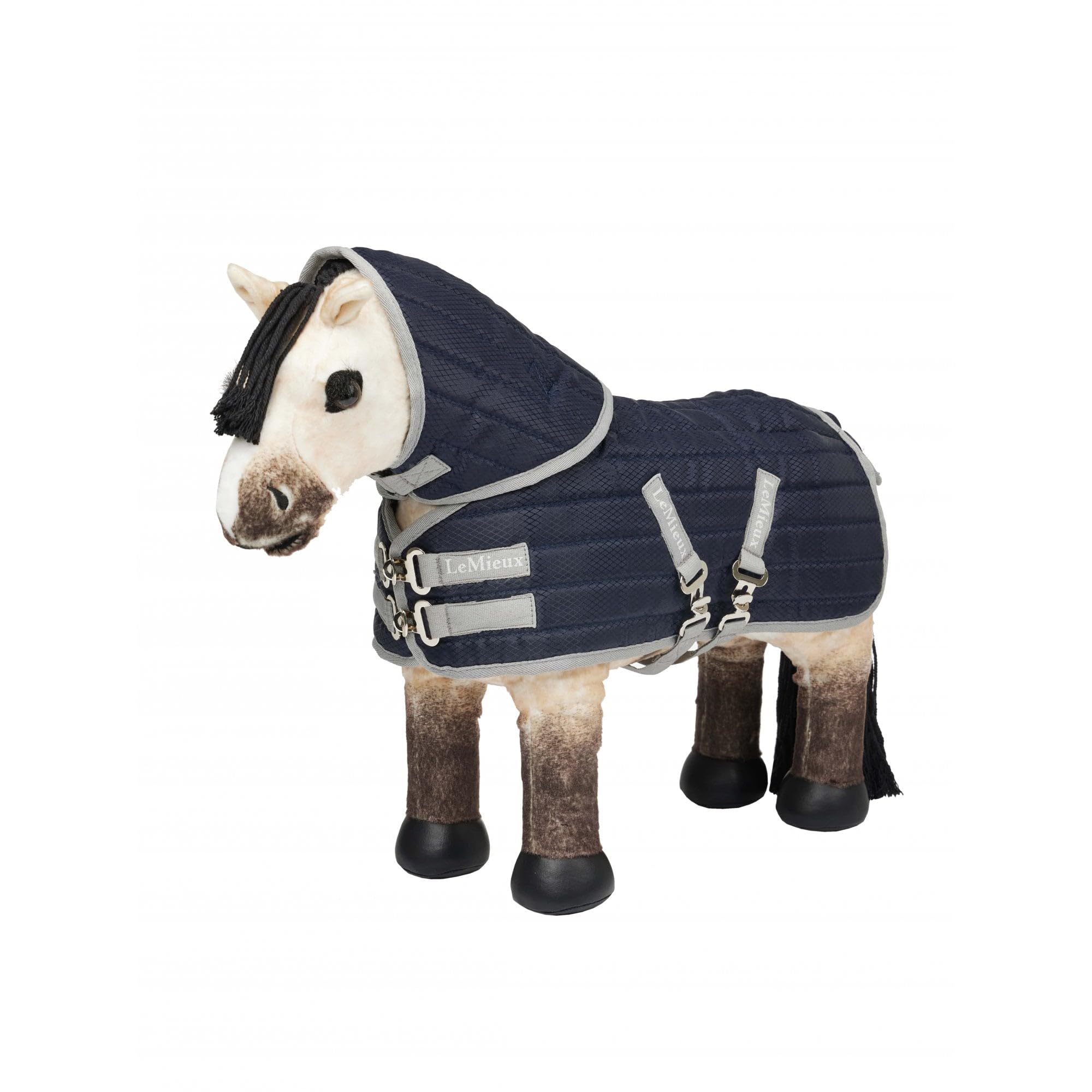 Lemieux Toy Pony Stable-Tek Rug - Fully Functional Buckles And Detachable Neck - Educational Toy - Navy
