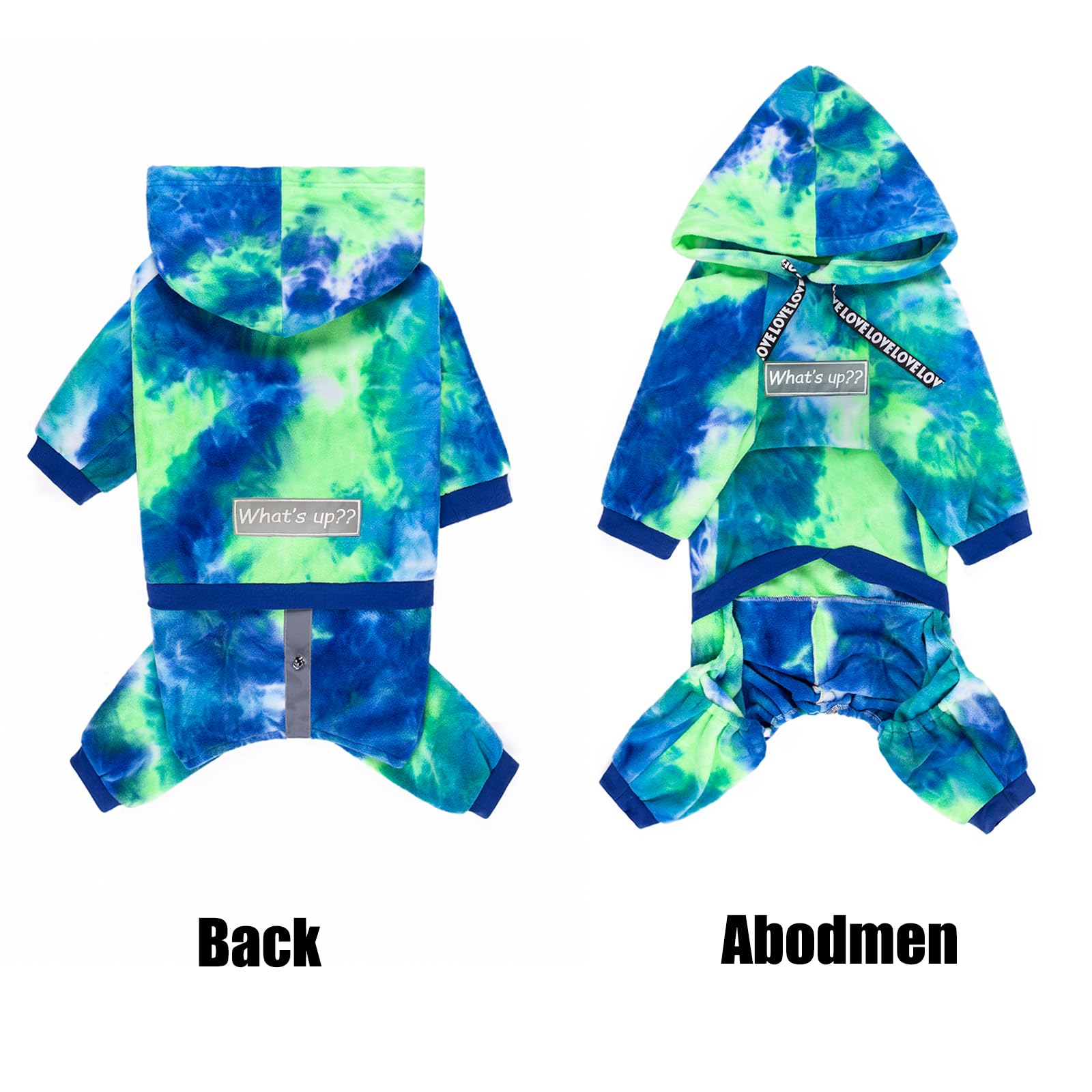 Yeapeeto Dog Hoodie Winter Coat For Large Medium Dogs, Pullover 4 Legs Warm Hooded Sweatshirt, Fleece Jacket For Cold Weather (B