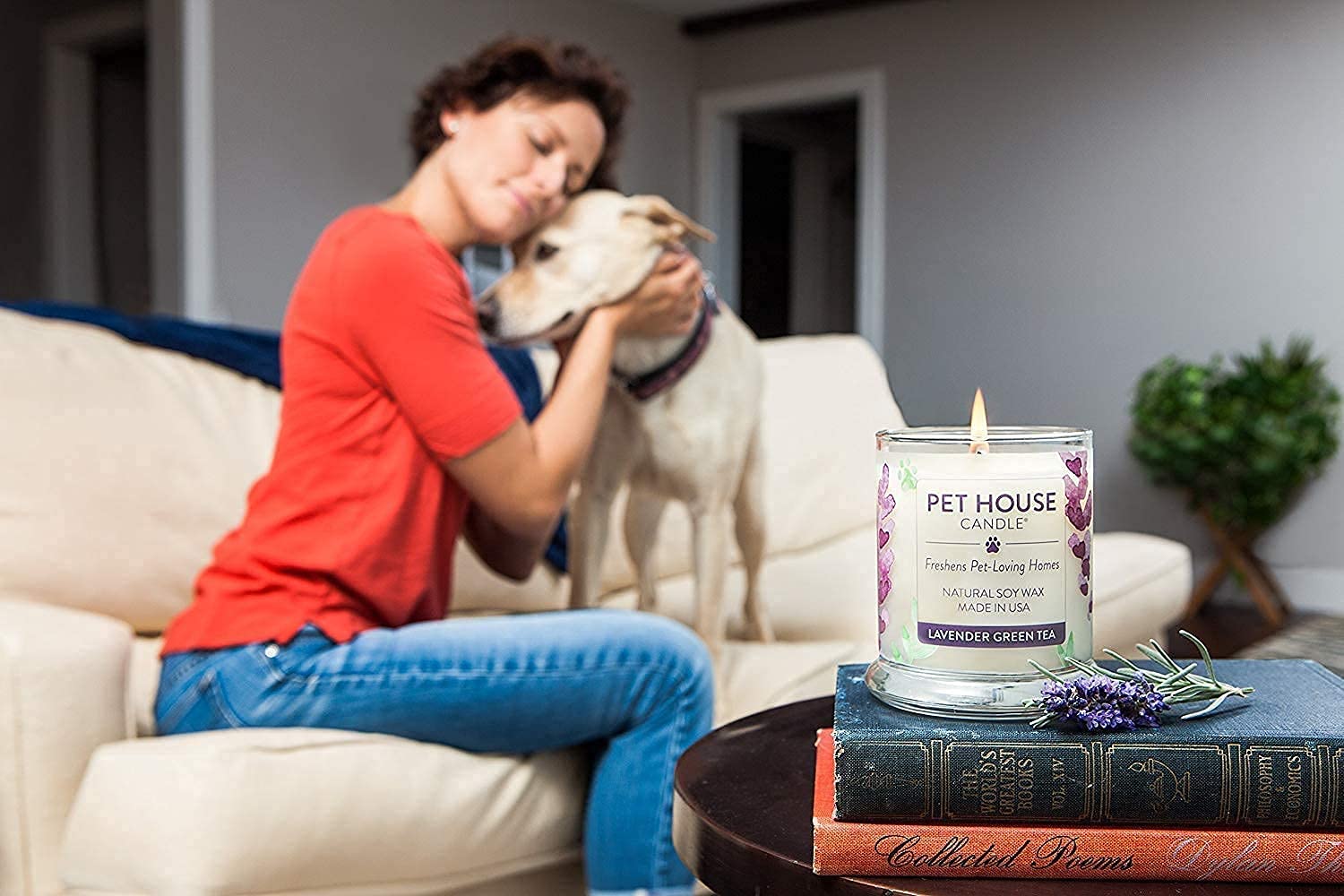Pet Odor Candle, 9 OZ Pumkin Sented Candle for Home, Clean Burning Plant Based, 60 Hour Burn Time