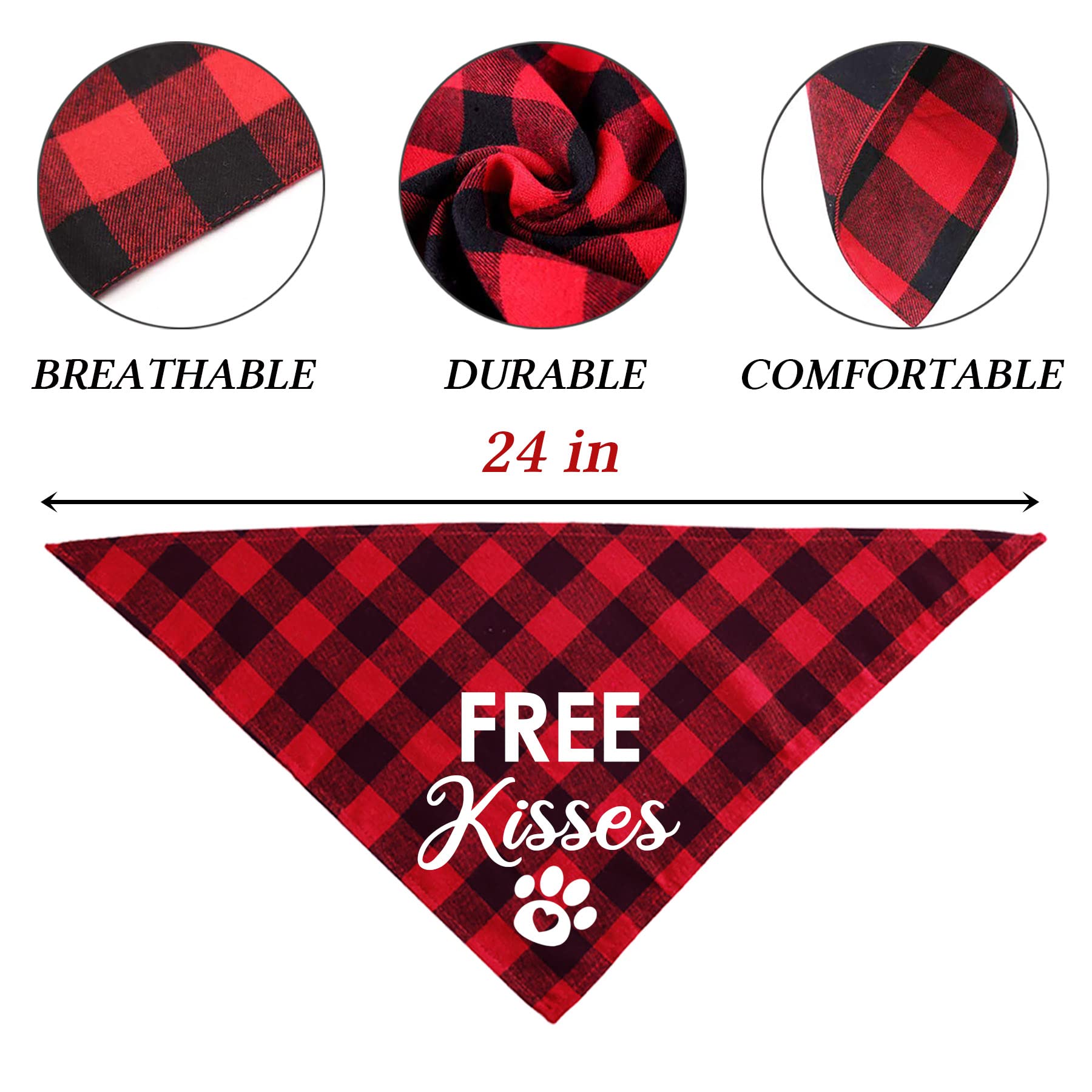 Stmk 2 Pack Valentines Dog Bandanas, Dog Valentines Bandana For Small Medium Large Dogs (Red, Free Kisses & Mommy'S Valentine)