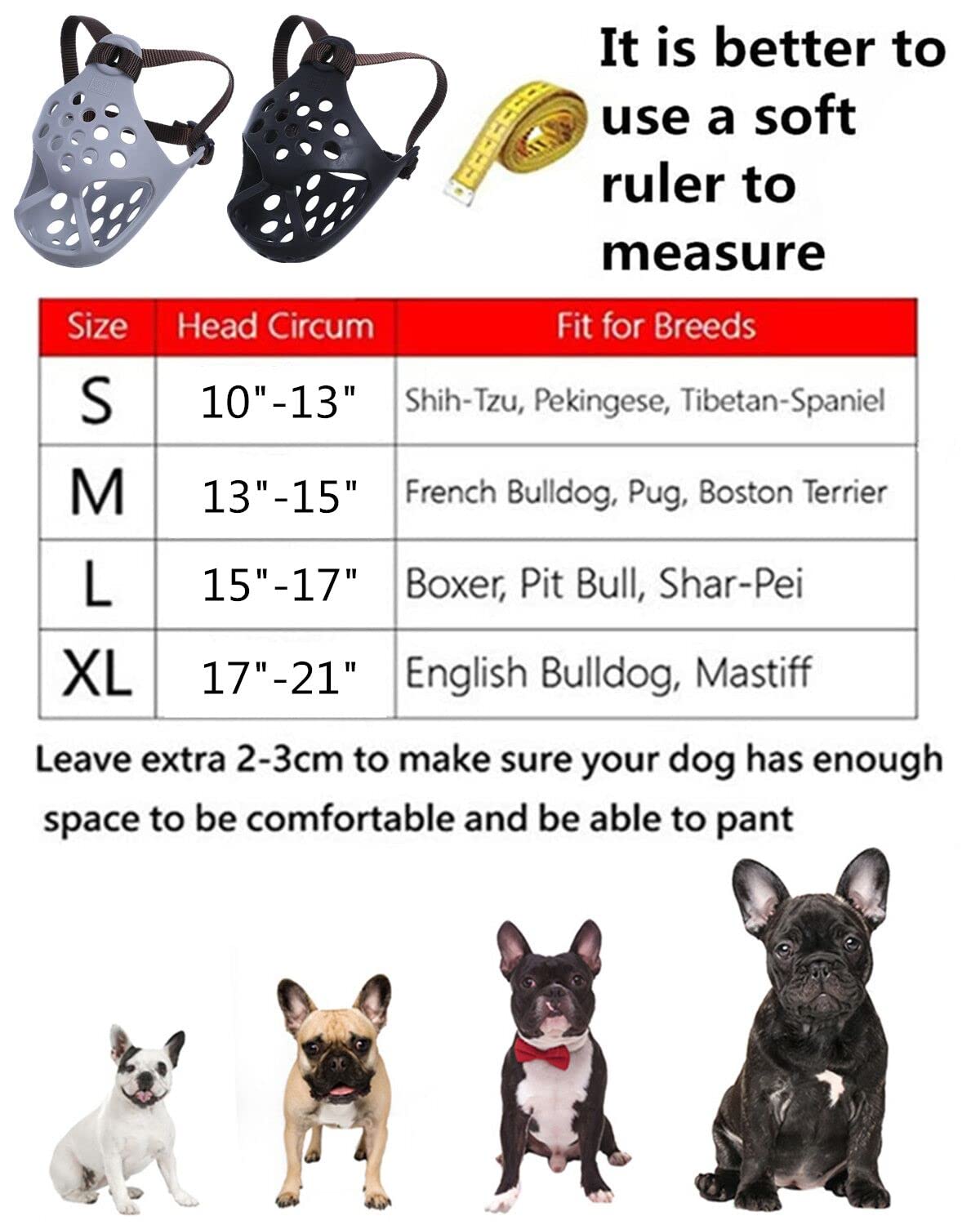 Jyhy Short Snout Dog Muzzles,Soft Silicone Adjustable Breathable Bulldog Muzzle For Biting Chewing Barking Training,Ideal For Flat-Faced Dogs (S, Orange)