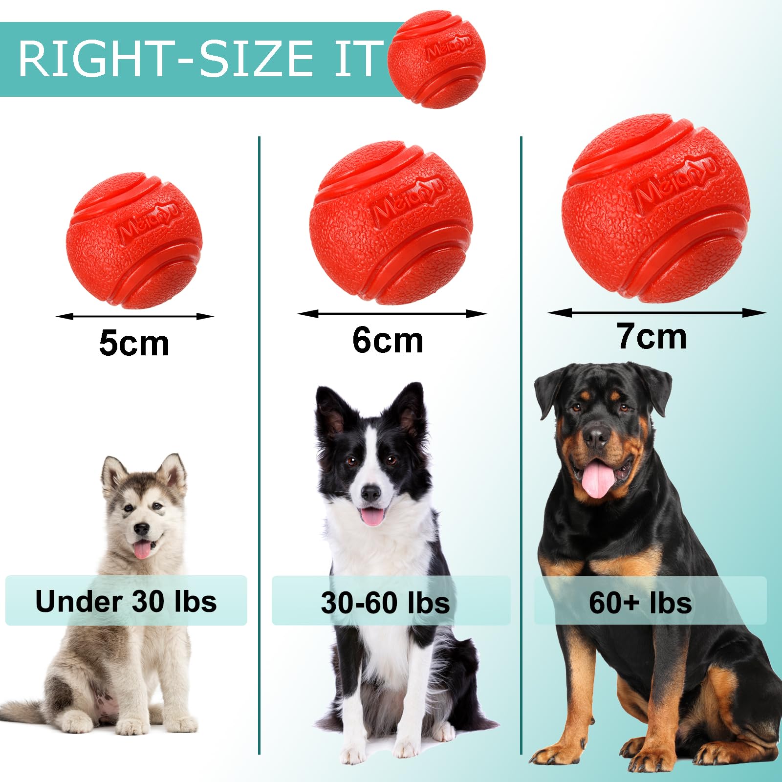 Vitalili 4 Pcs Rubber Balls For Dogs Toy Balls Water Ball Toy High Bounce Dog Training Ball Chew Resistant Dog Ball Sets For Medium Dogs 30-60 Lbs Belgian Malinois Gifts (6Cm)