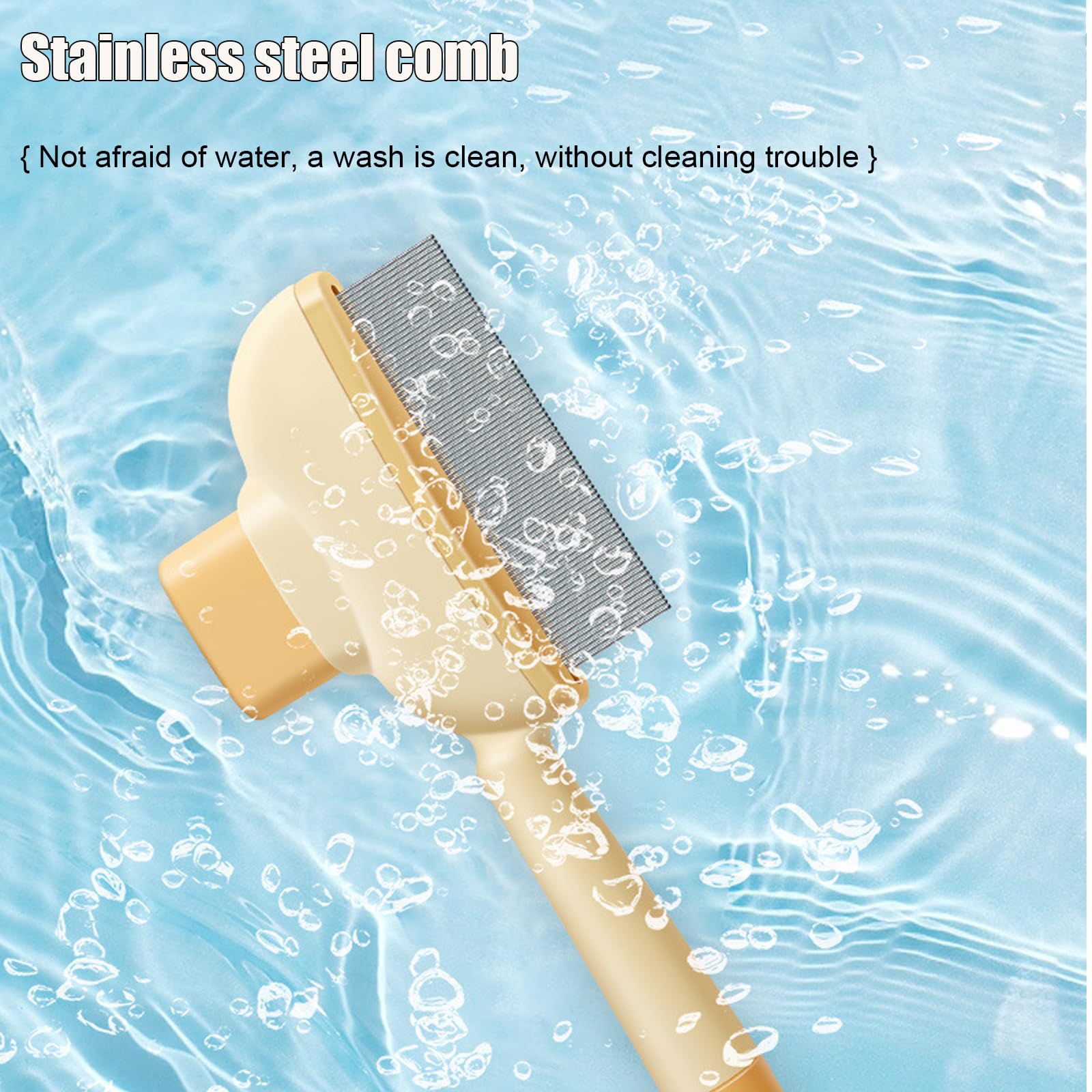 Flea Comb For Cats Dogs Brush For Shedding Pet Hair Removal Comb With Long & Short Stainless Steel Teeth For Deshedding