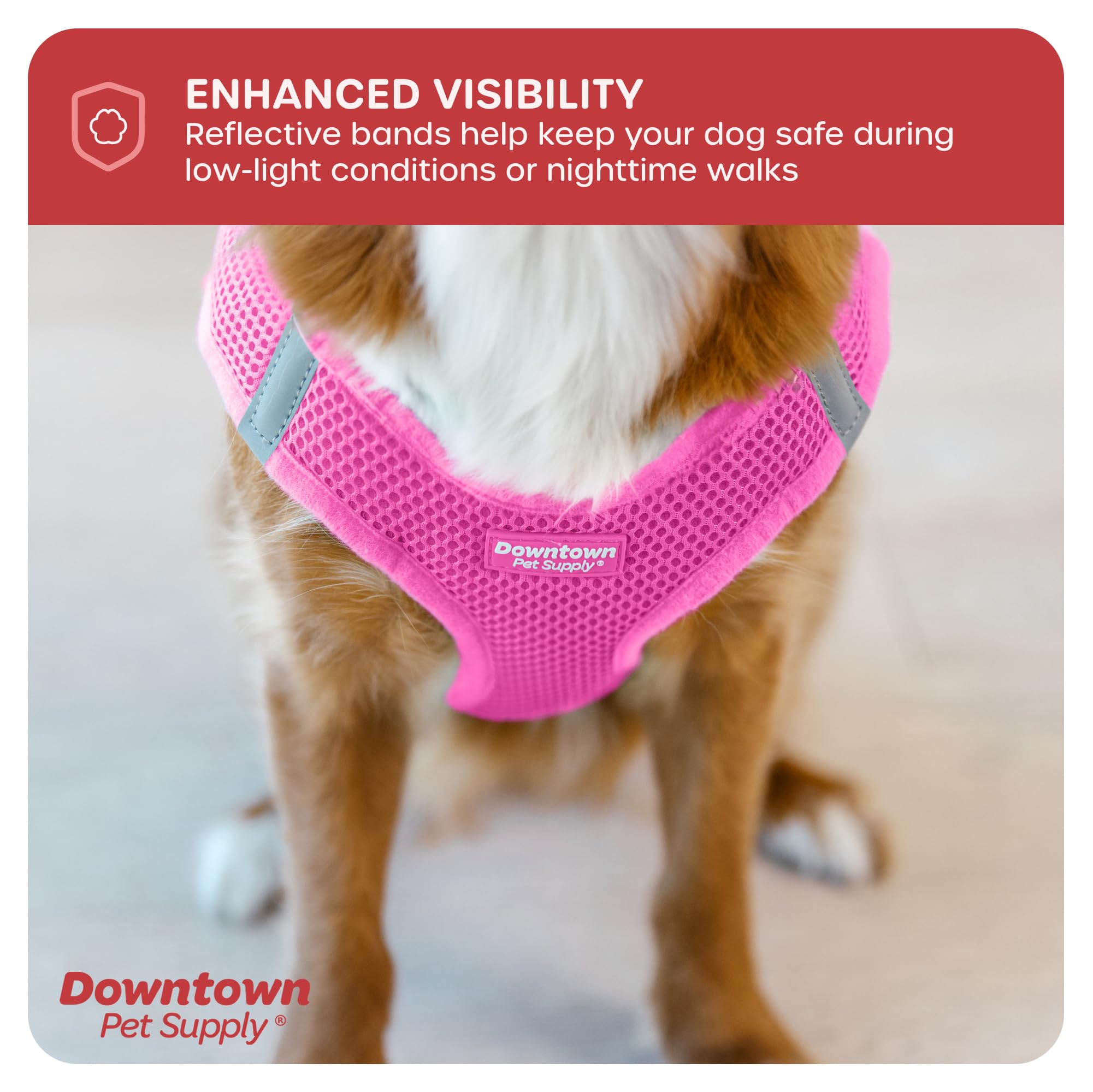 Downtown Pet Supply Step In Dog Harness For Small Dogs No Pull, Small, Pink