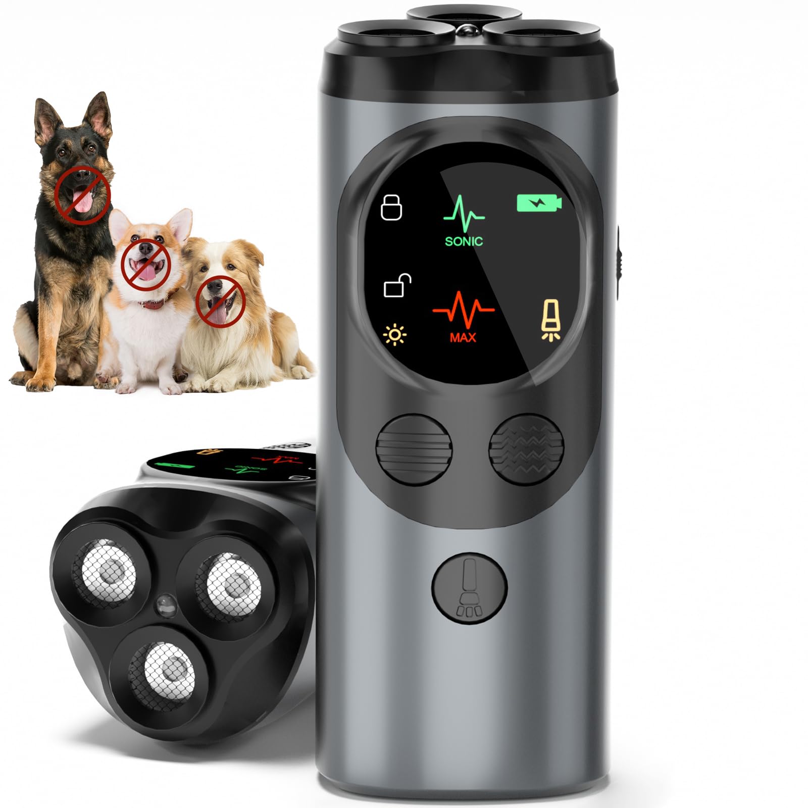 Ydhz Dog Sonic Bark Deterrents Devices, Portable Ultrasonic Dog Bark Deterrent Safe & Effective Anti Barking Device For Dogs Tra