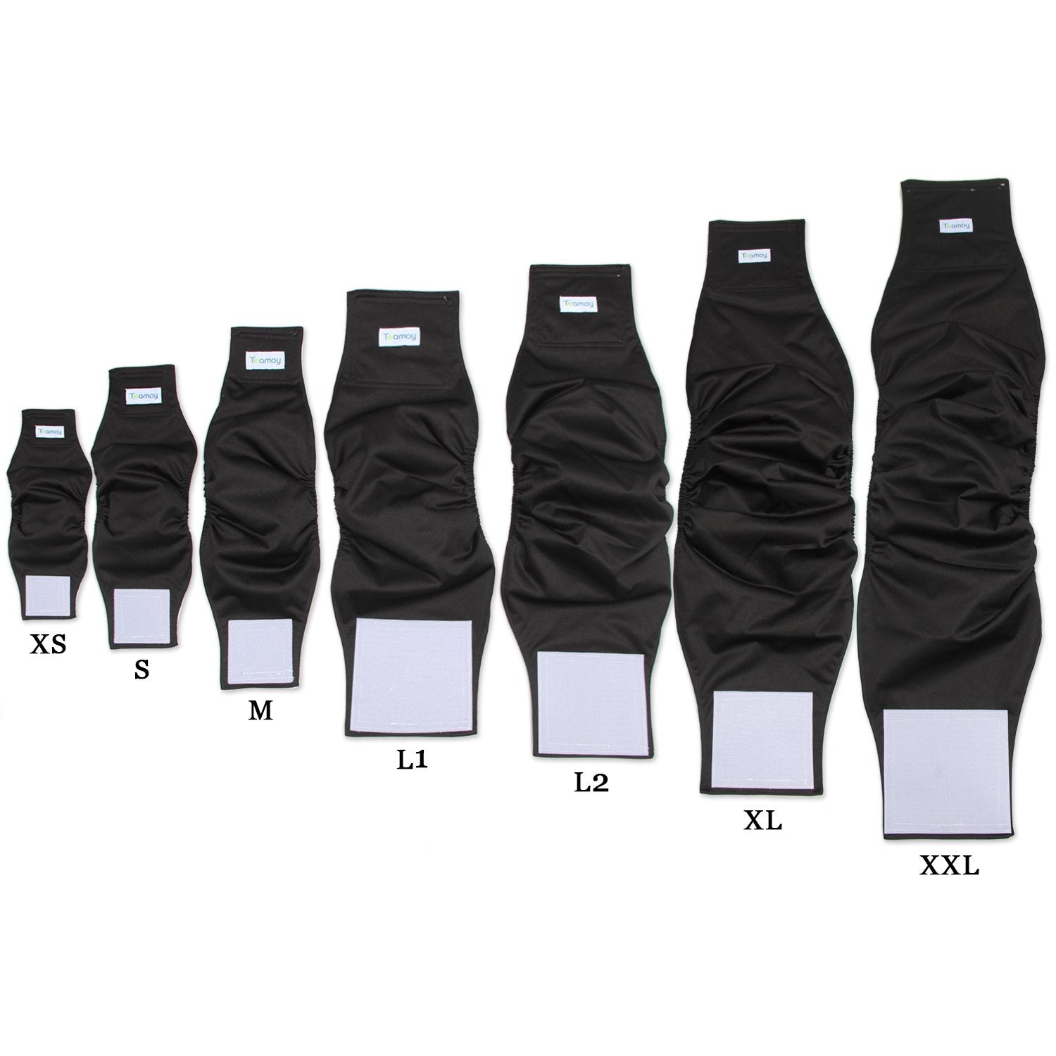 Teamoy 3 Pack Male Dog Diaper Wrap, Washable Puppy Belly Bands, Super-Absorbent and Comfortable(XL,25''-29''Waist, Black)