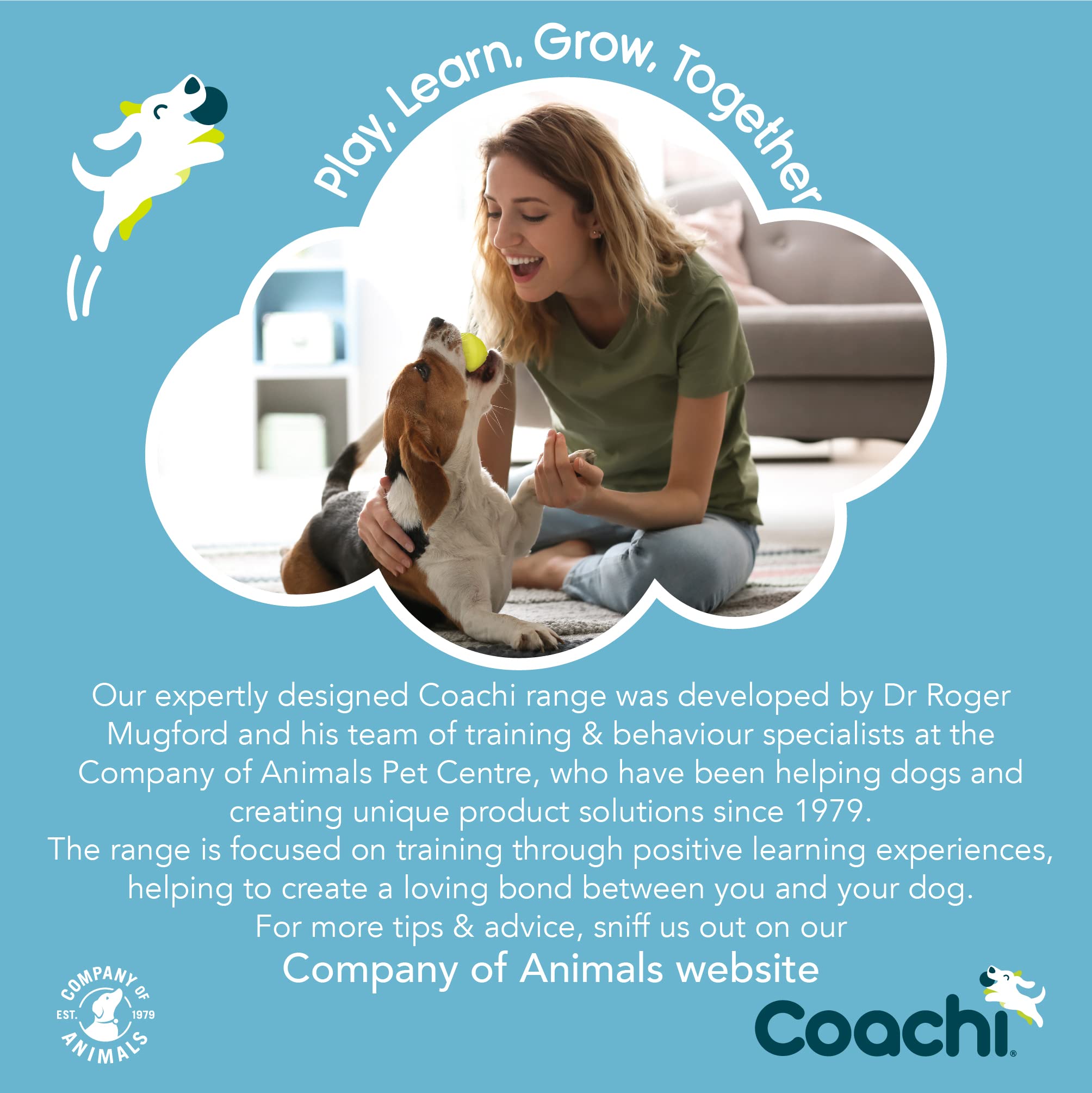 Coachi Training Line 10M Safe Training Outdoors, Recall Training, Dog And Puppy Socialisation, Lightweight, Soft To Hold, Perfect For Stopping Chasing, Suitable For Medium And Large Dogs And Puppies